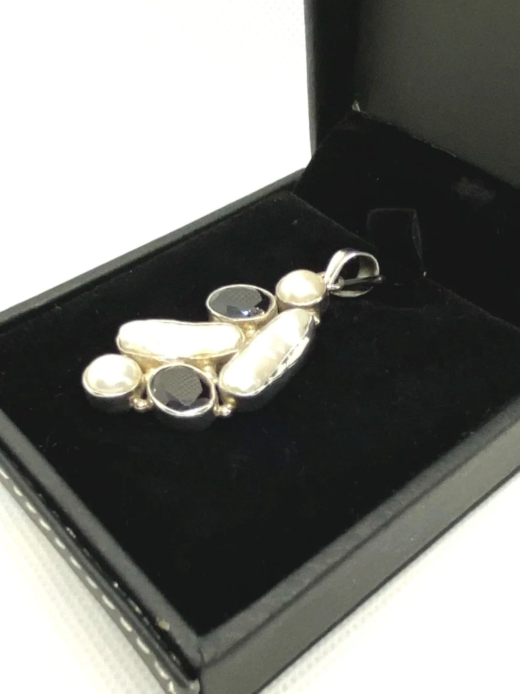 Pearl and Garnet Sterling Silver Pendant