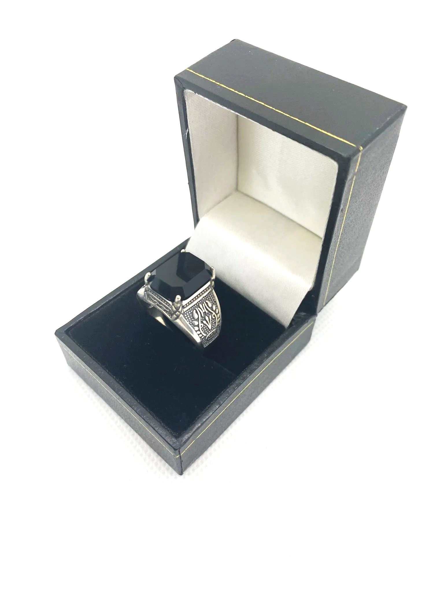 Onyx Sterling Silver Men's Ring