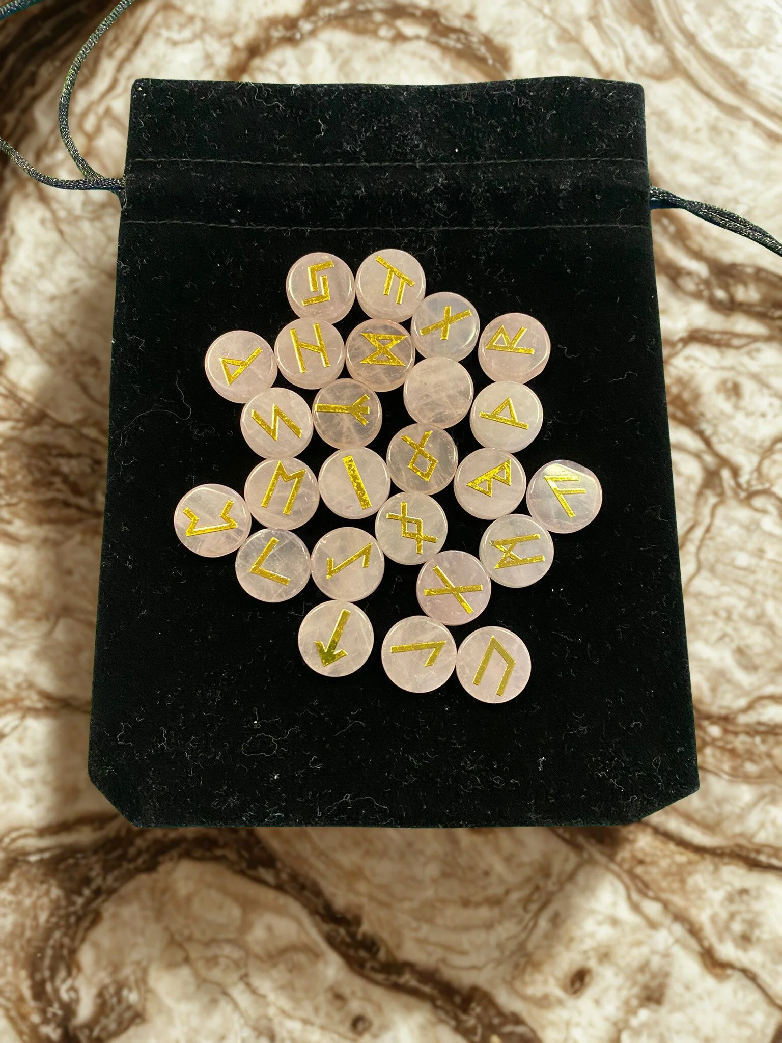 Rose Quartz Rune Set