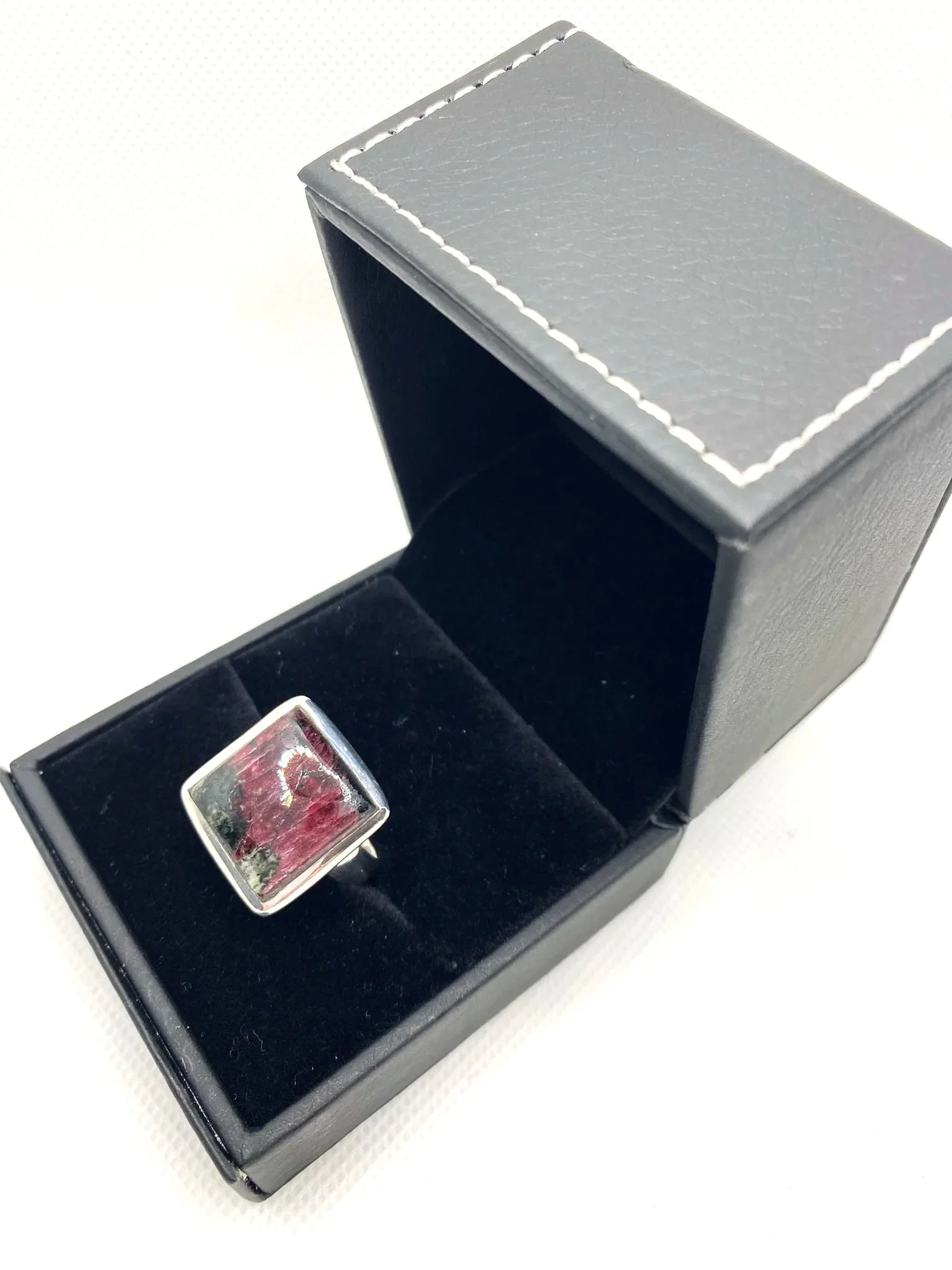 Eudialyte Square (S8.5) Sterling Silver Ring