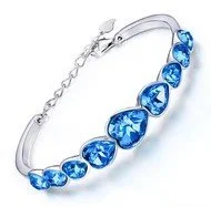 Blue Topaz Heart Bangle