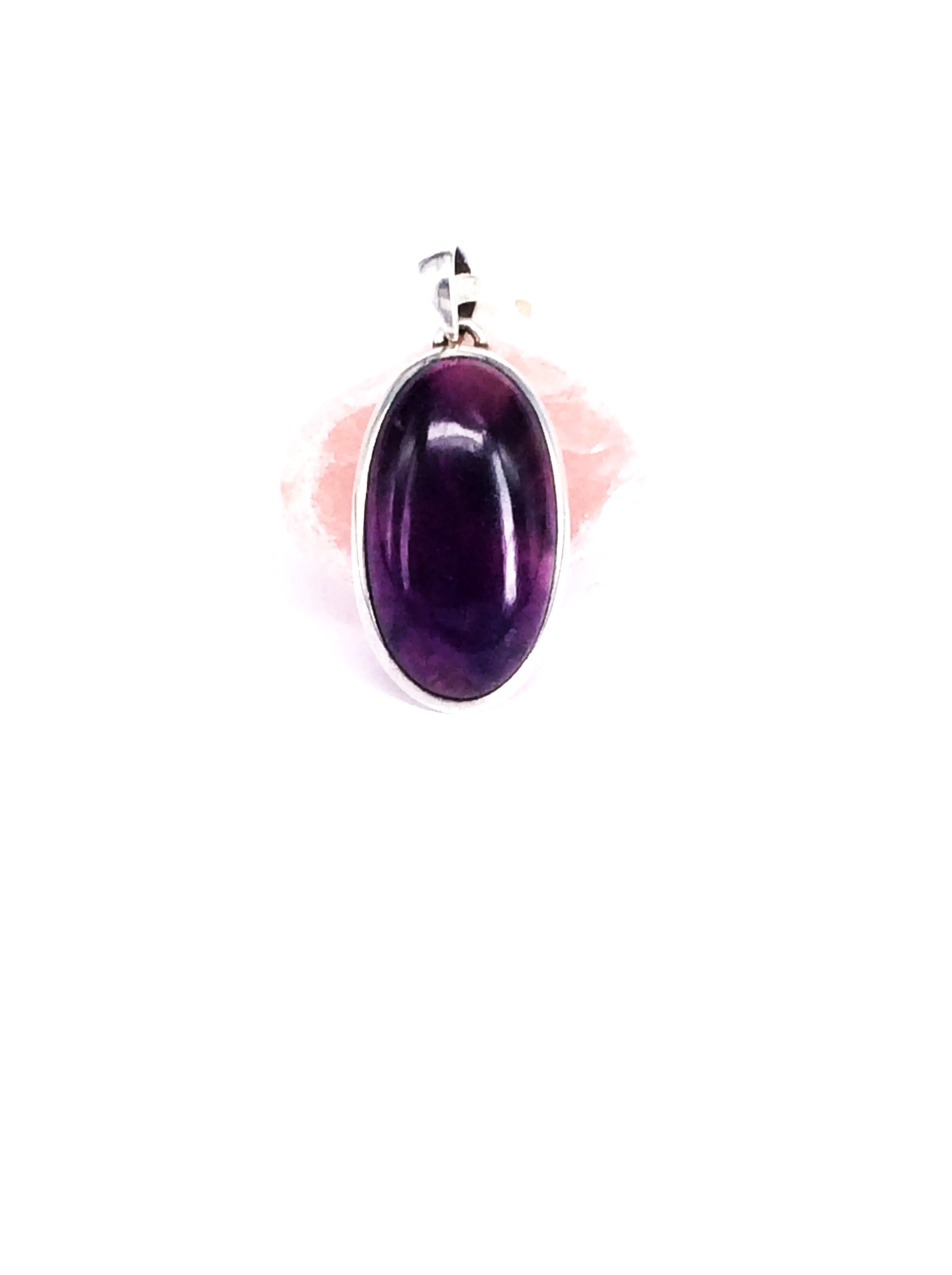 Amethyst Oval Sterling Silver Pendant