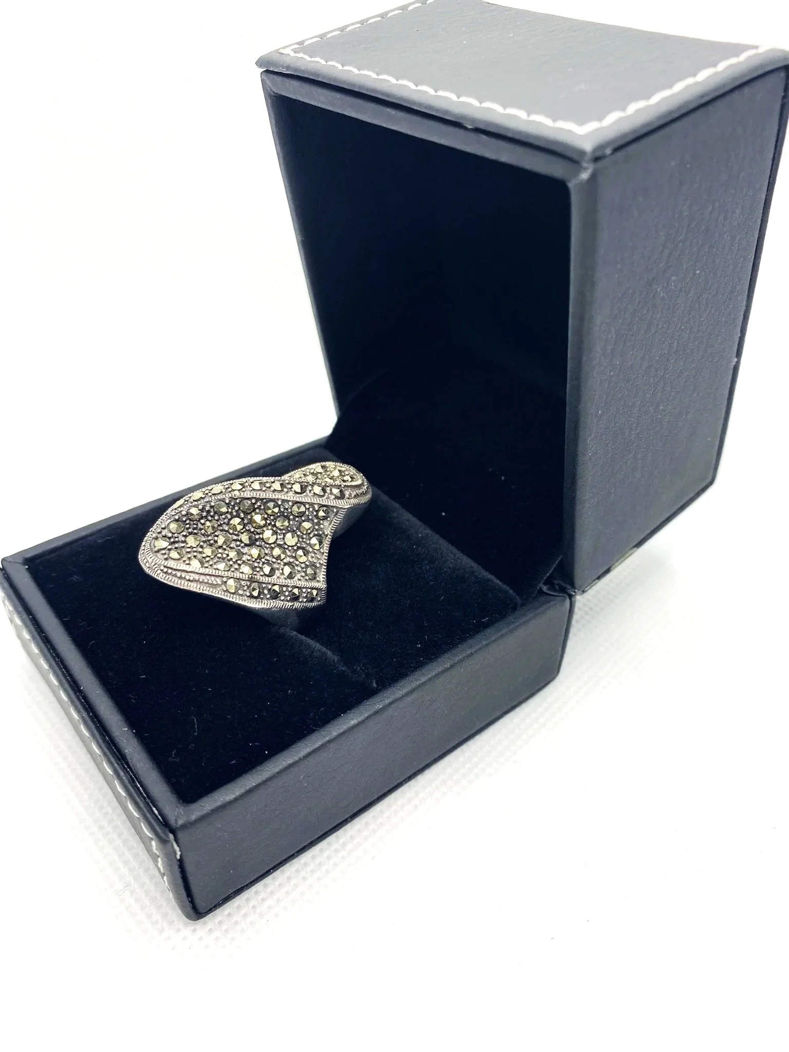 Pyrite Swirl (S7.5) Sterling Silver Ring