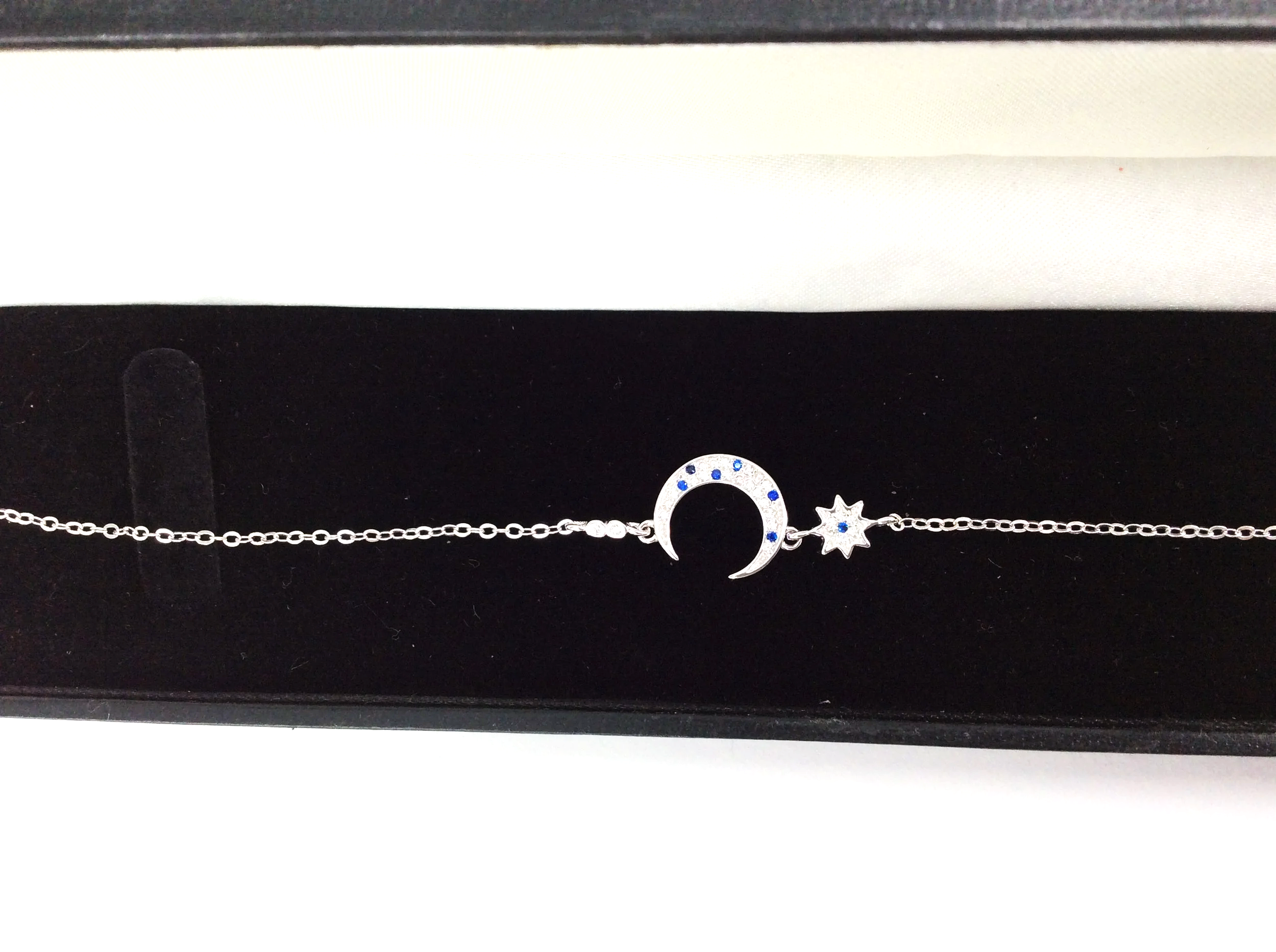 Moon with Mini Star Zircon & Topaz Bracelet
