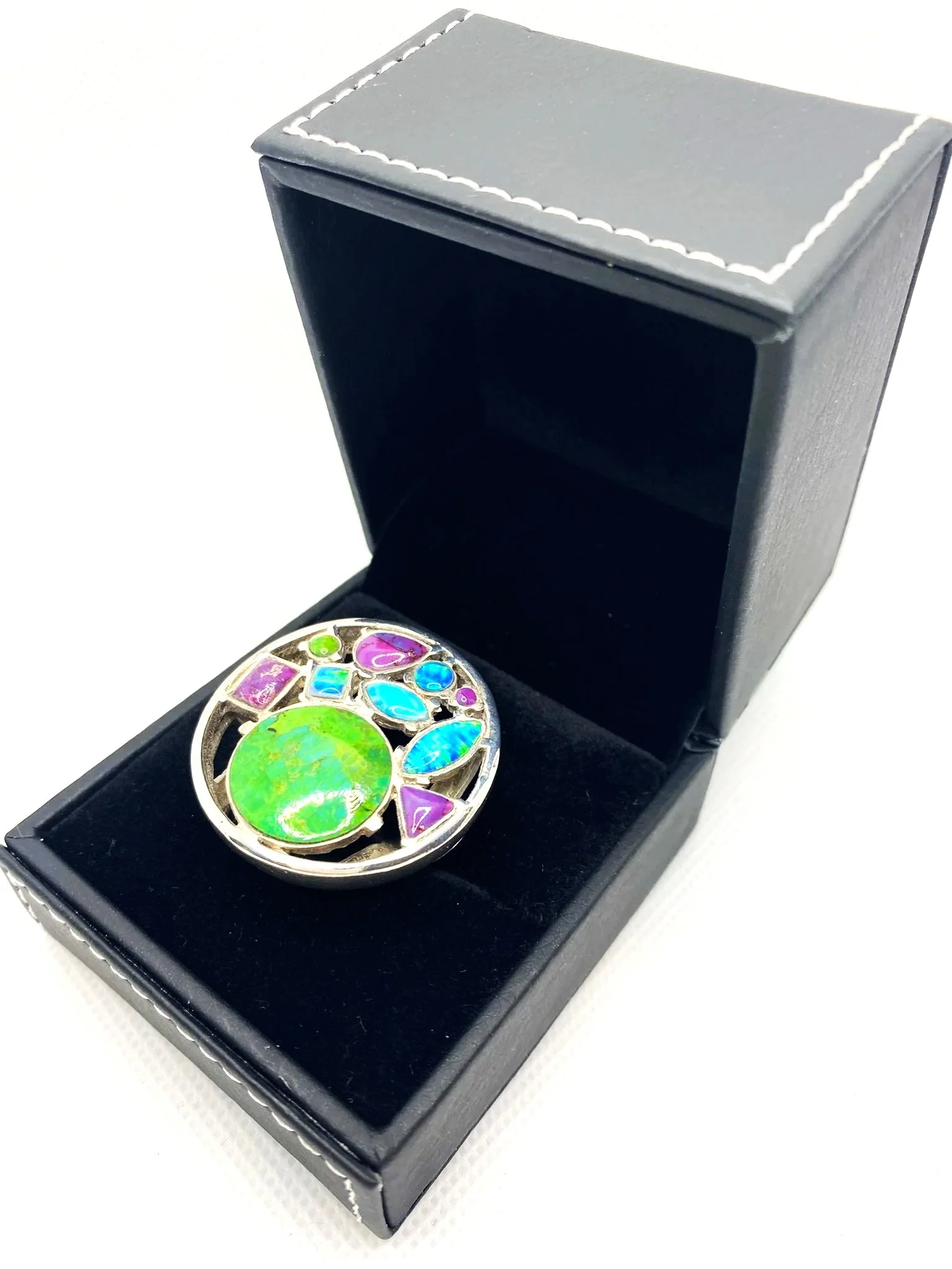 Mojave Turquoise Opal (S7.5) World Sterling Silver Ring