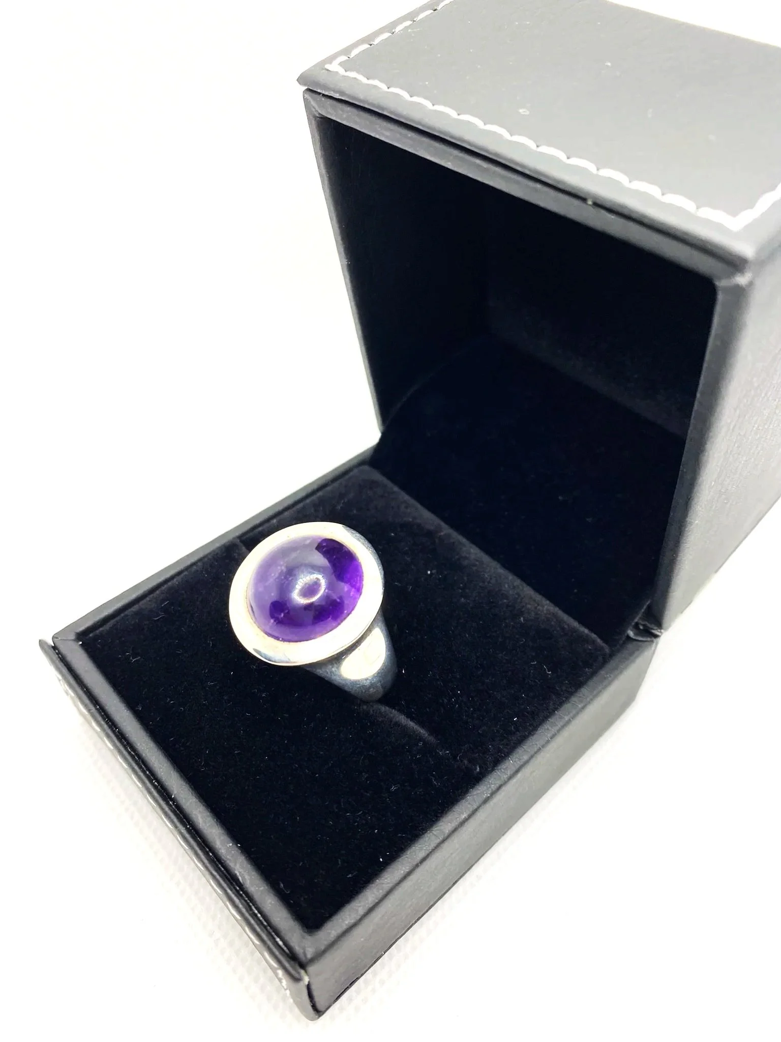 Amethyst Sphere (S7) Sterling Silver Ring