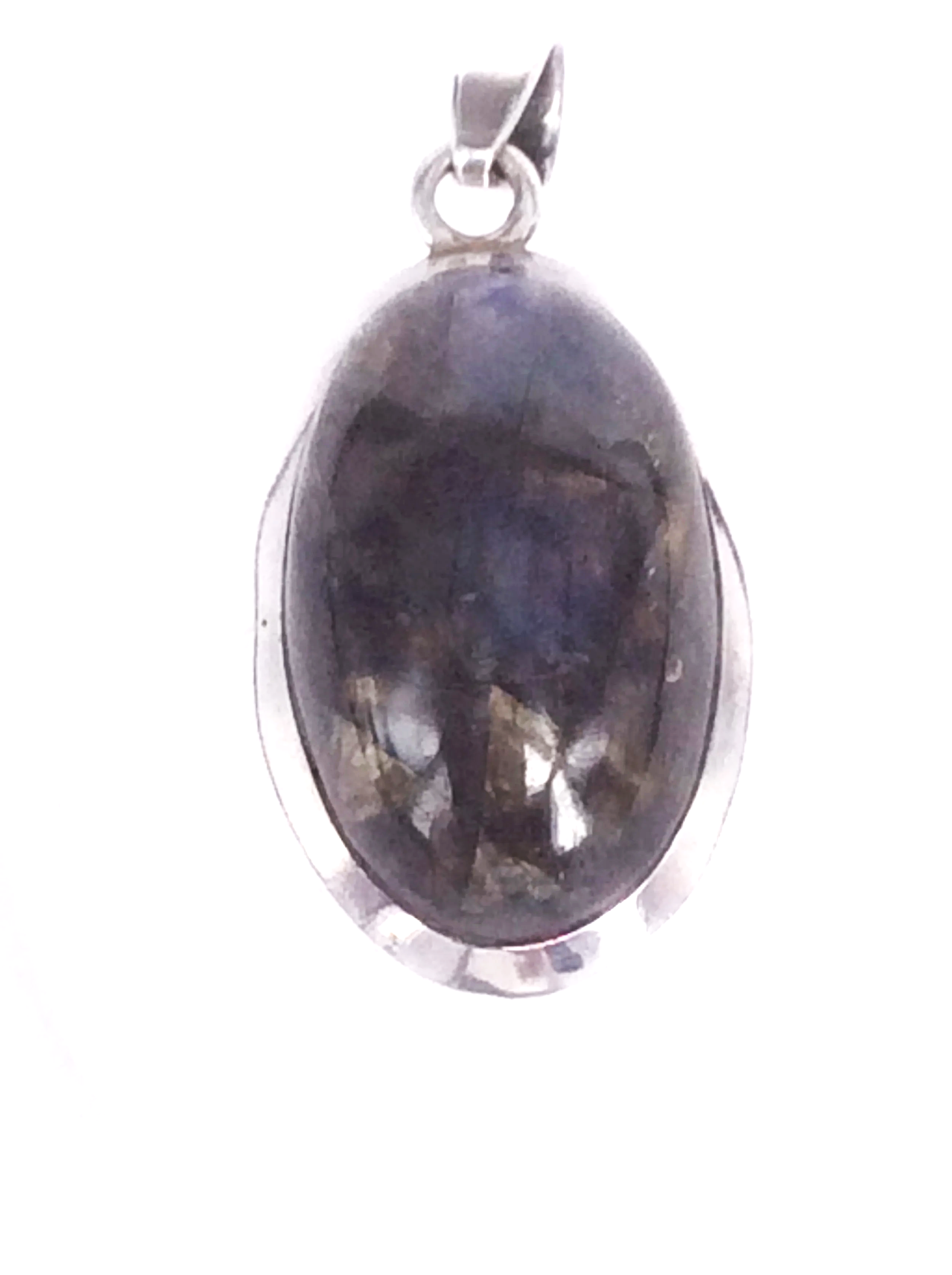 Labradorite Oval Sterling Silver Pendant