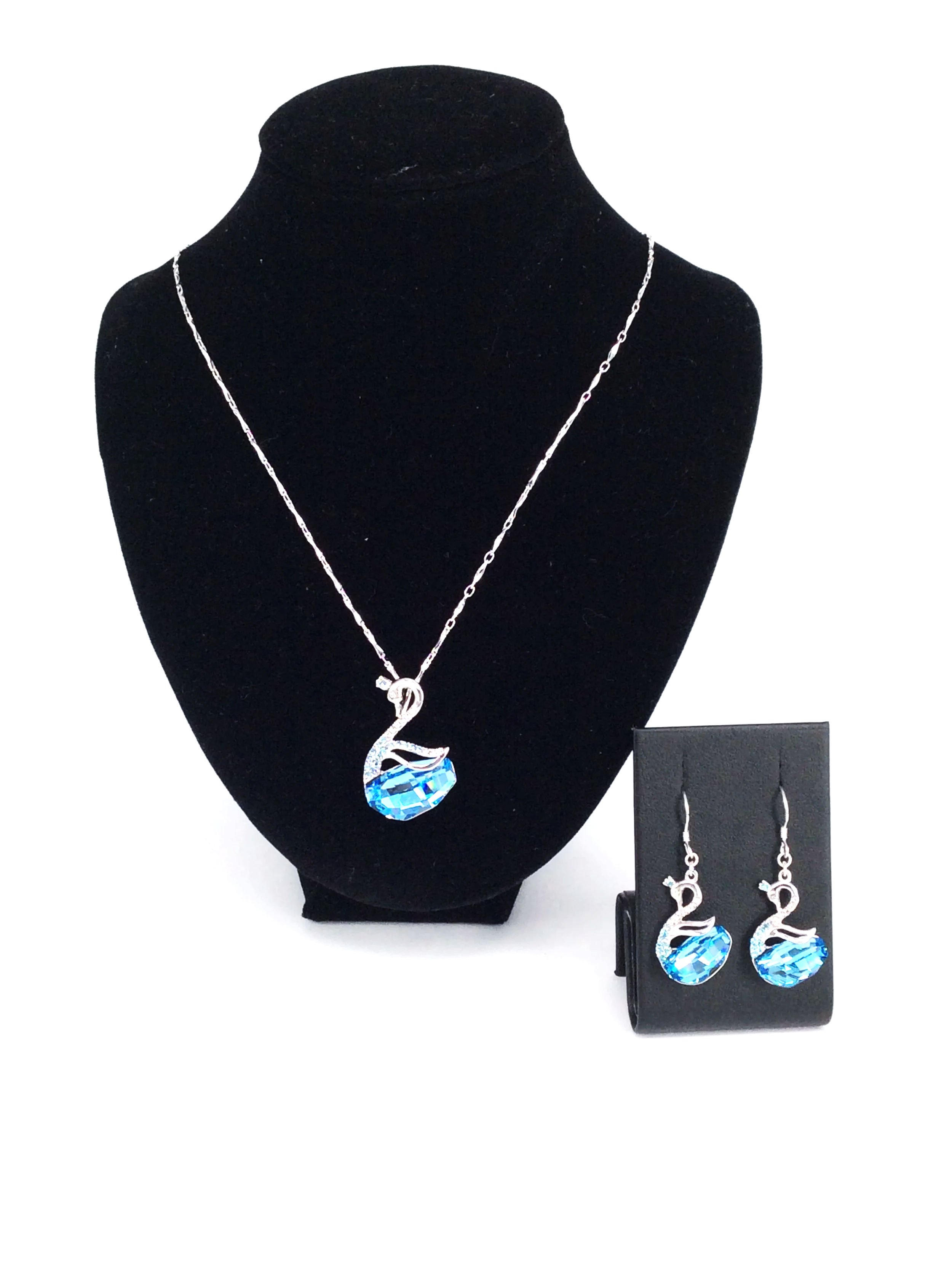 Swan Zircon Set with Necklace, Pendant & Earrings