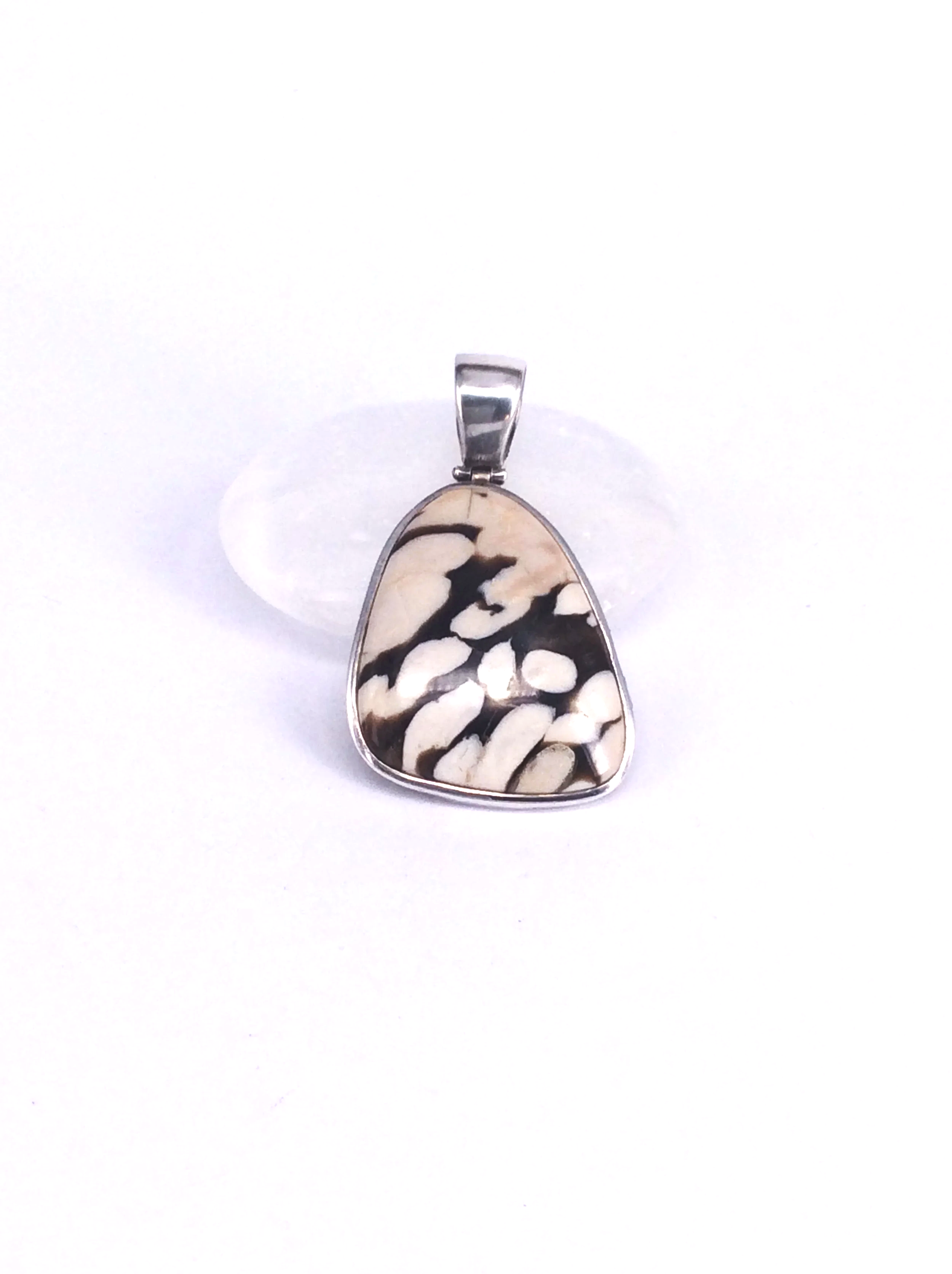 Brown Zebra Jasper Sterling Silver Pendant