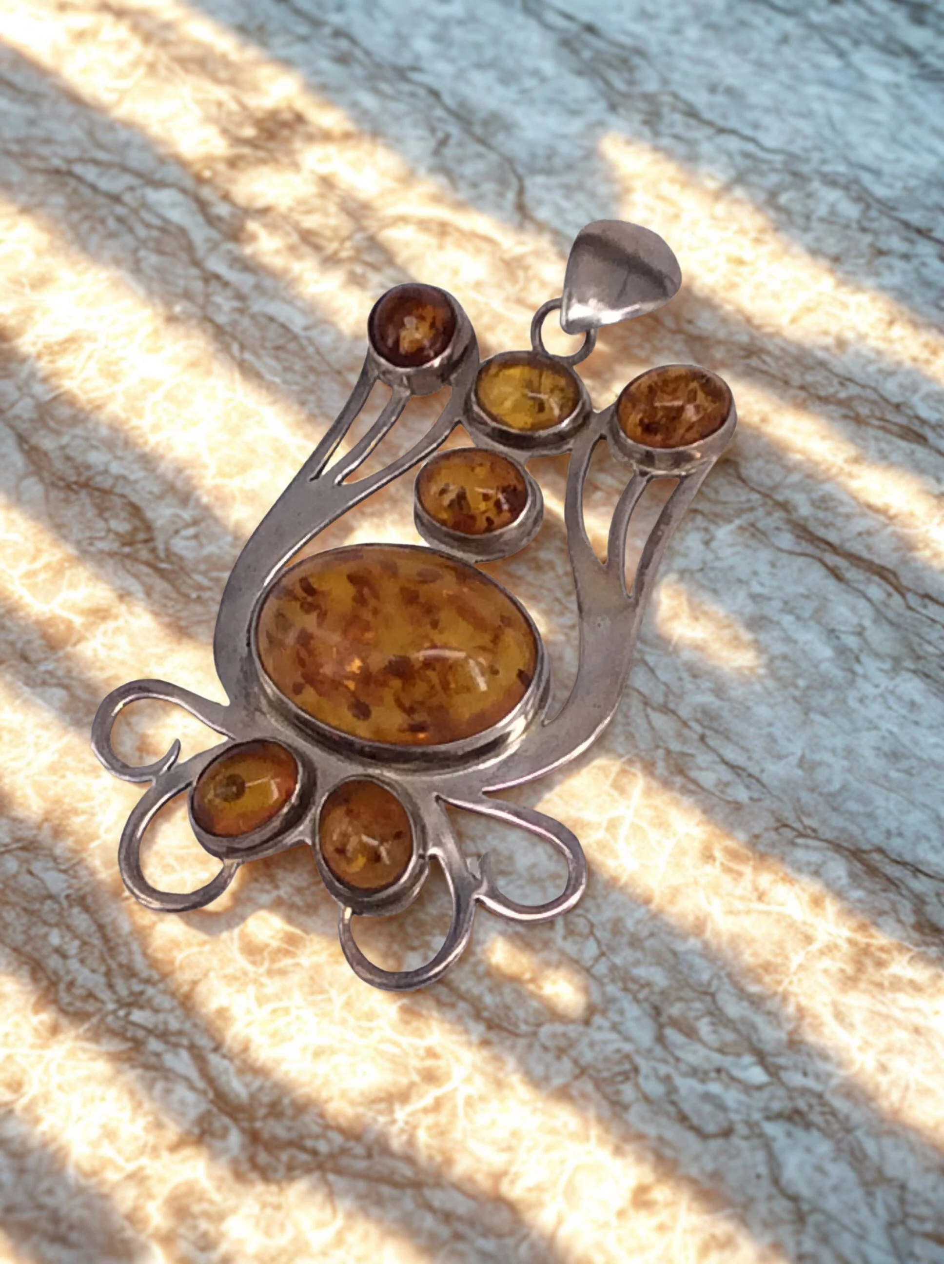 Amber Angel Healing Pendant