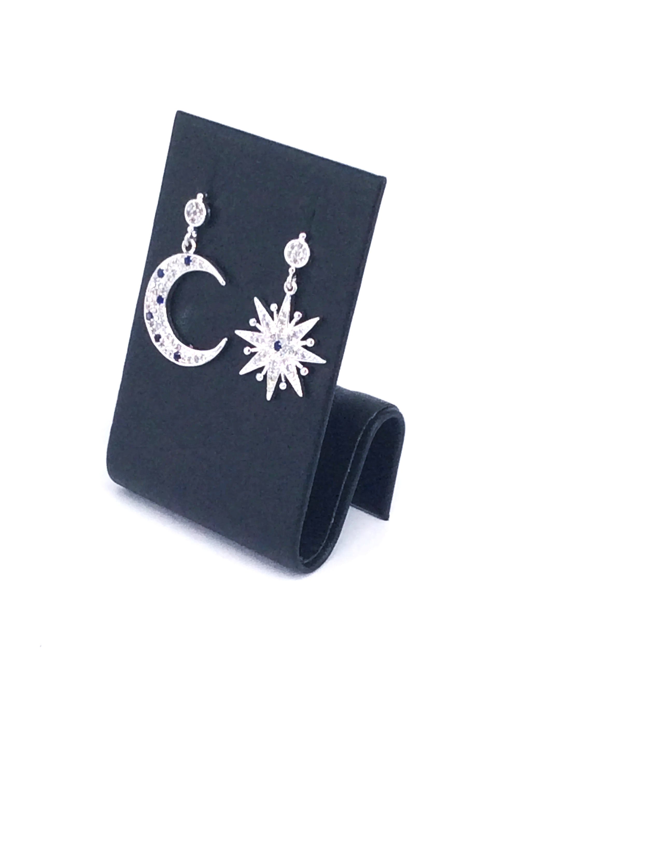 Moon & Star Topaz with Zircon Stud Earrings