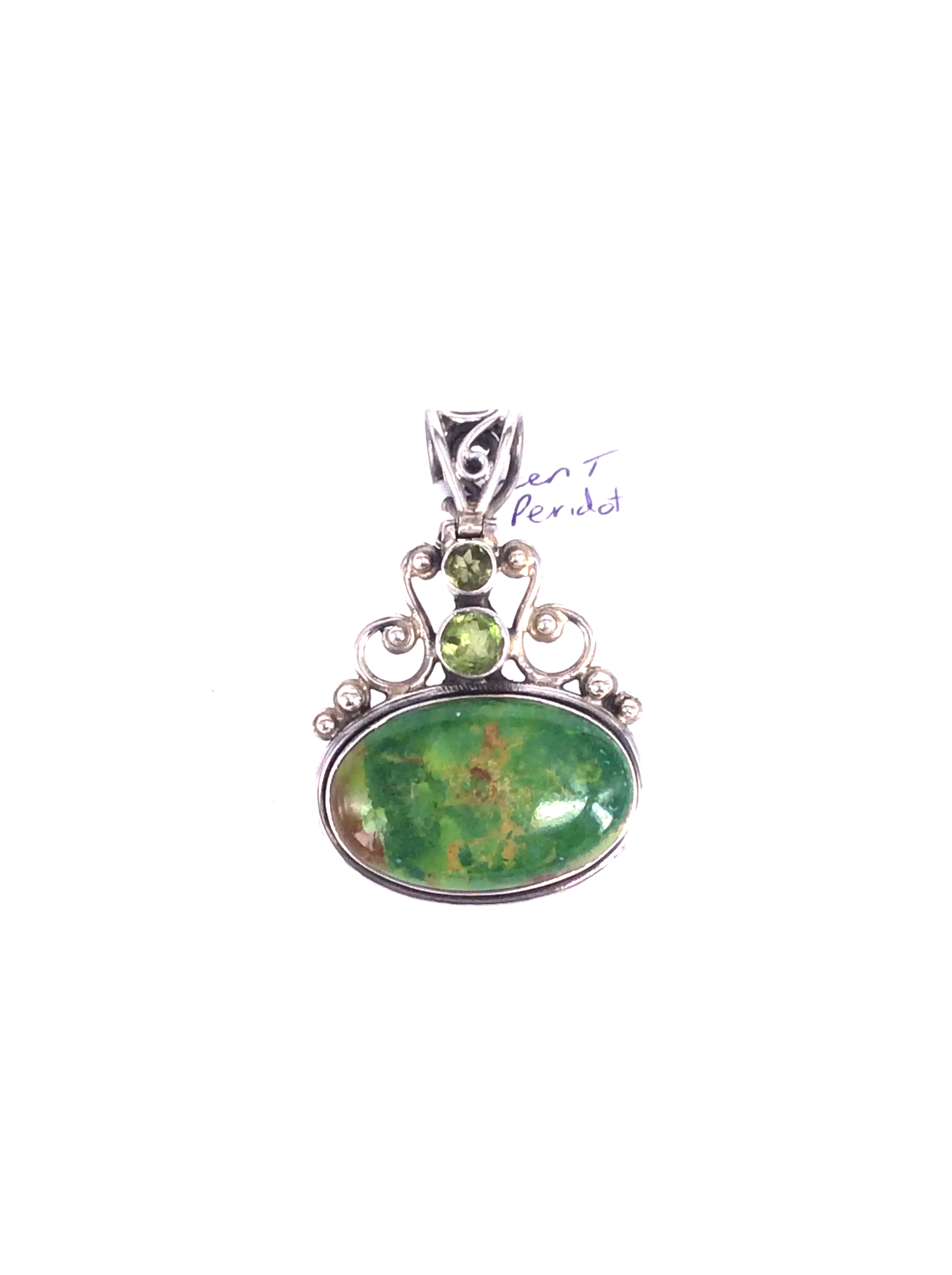 Mojave Turquoise with Peridot Pendant