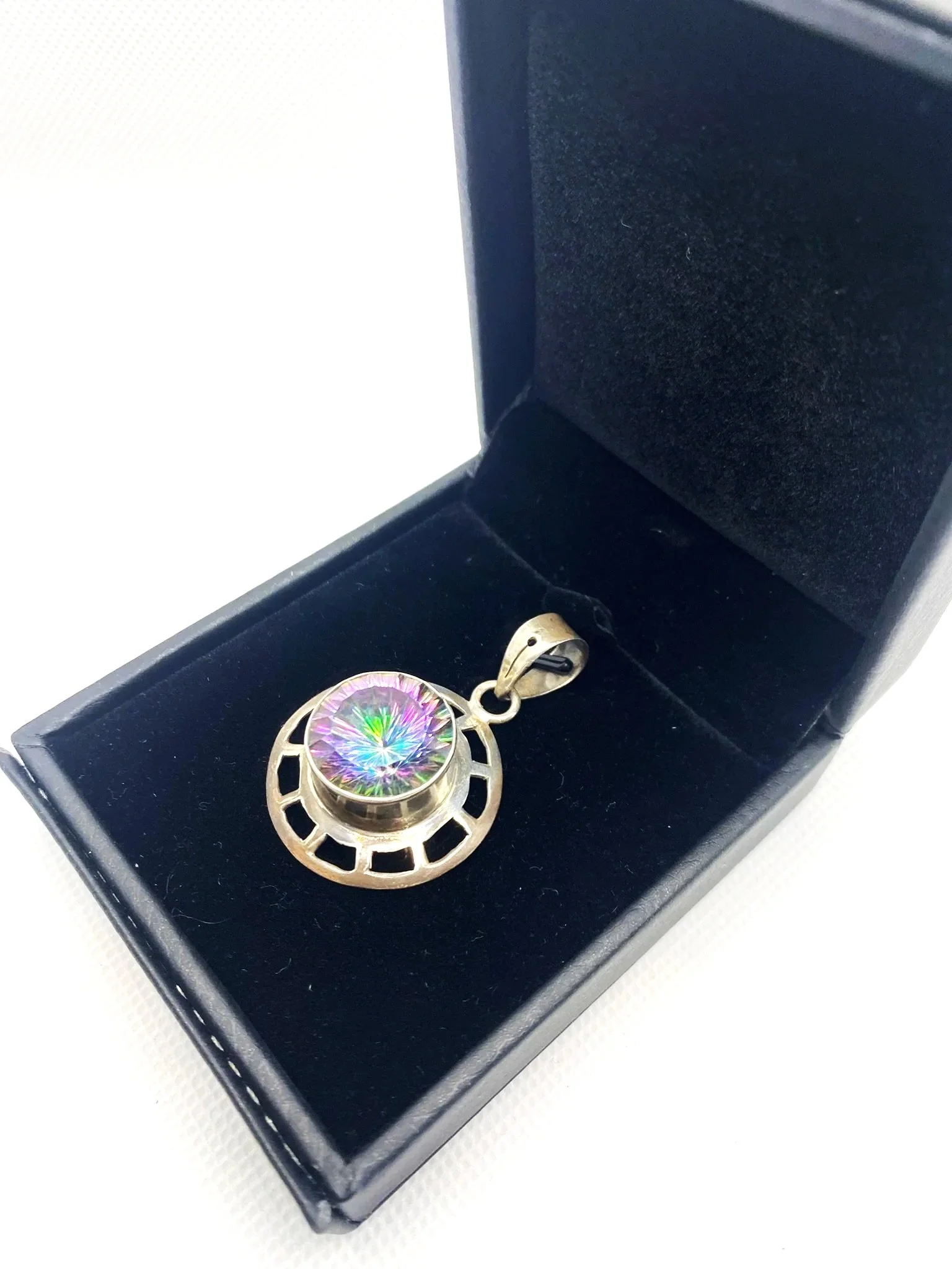 Mystic Topaz Wheel Pendant