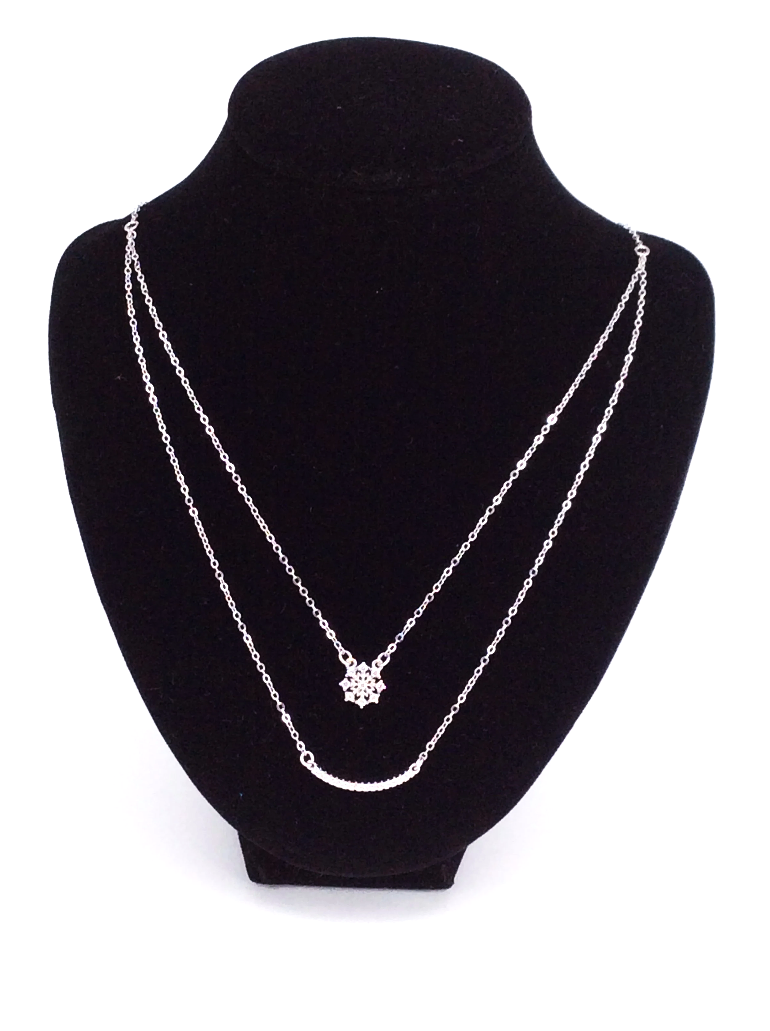 Snowflake Zircon Double Necklace