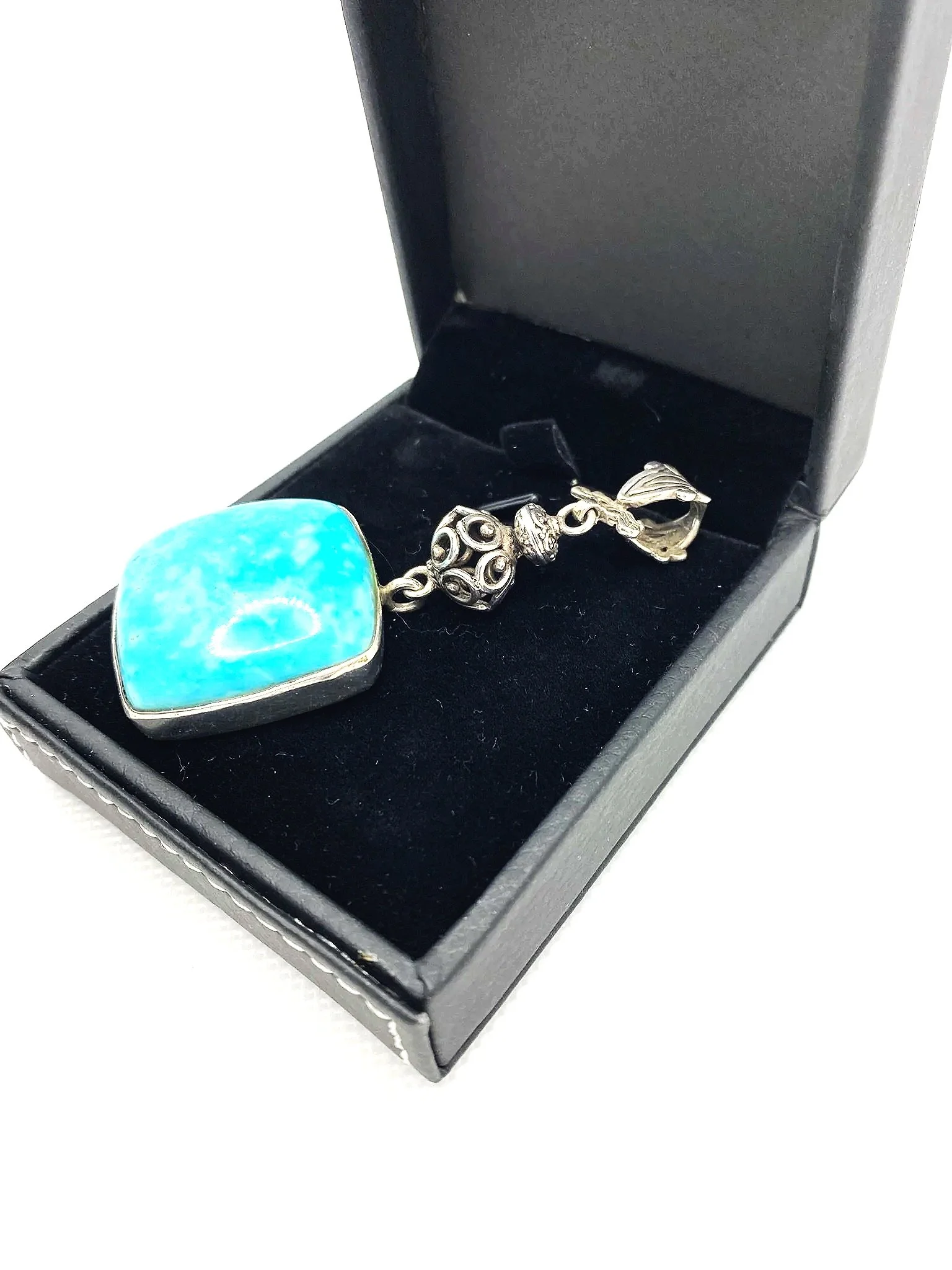 Turquoise Dangle Pendant in Sterling Silver