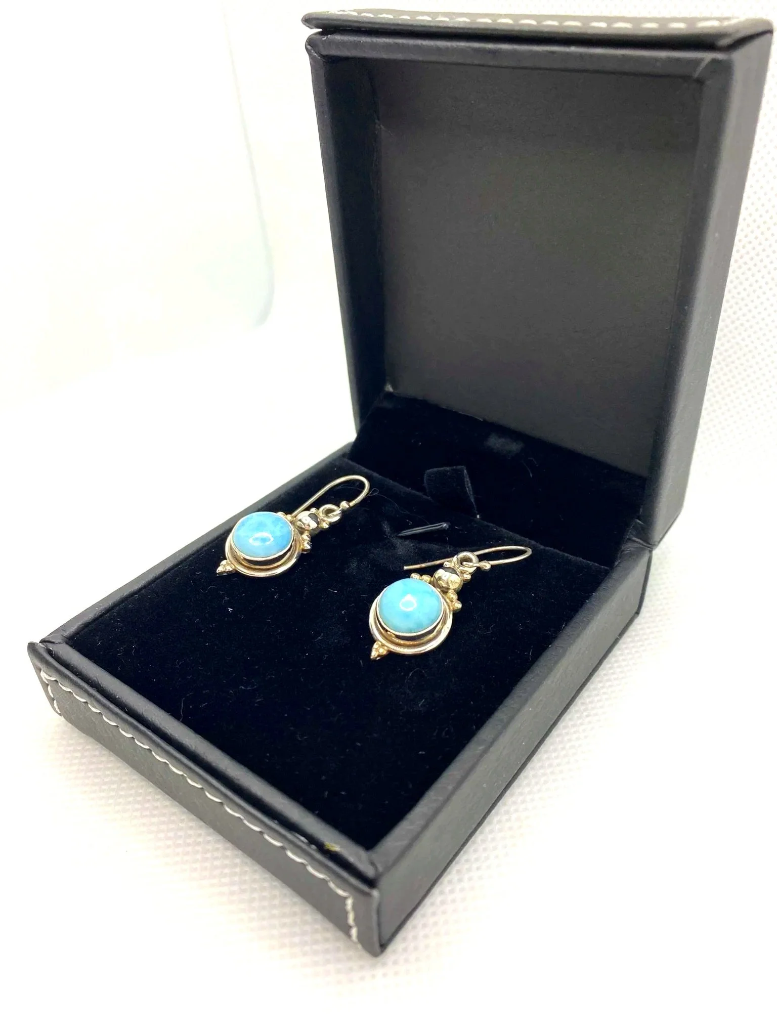 Larimar Sterling Silver Earrings