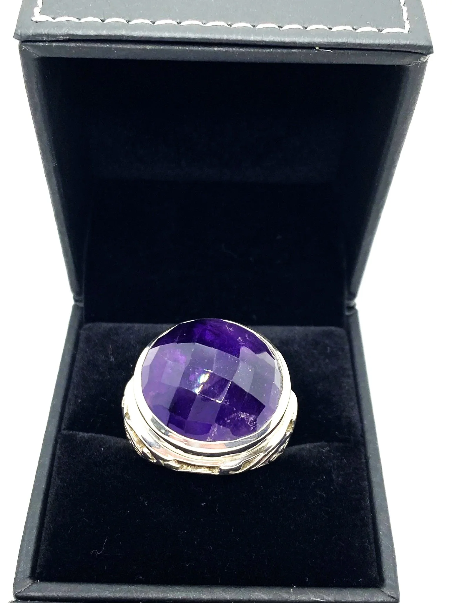 Amethyst Round Beast (S11) Sterling Silver Ring