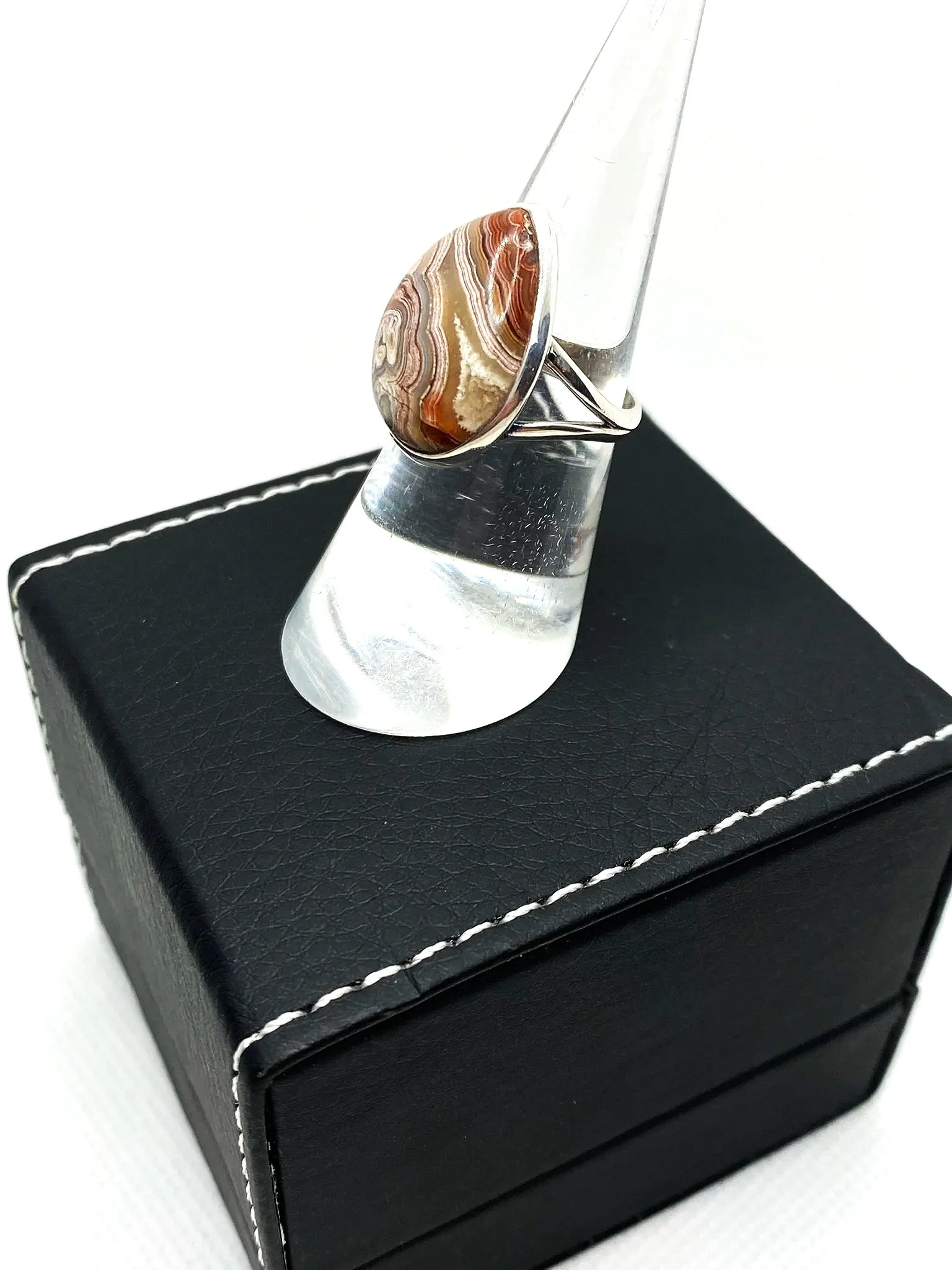 Crazy Lace Agate (S6) Sterling Silver Ring