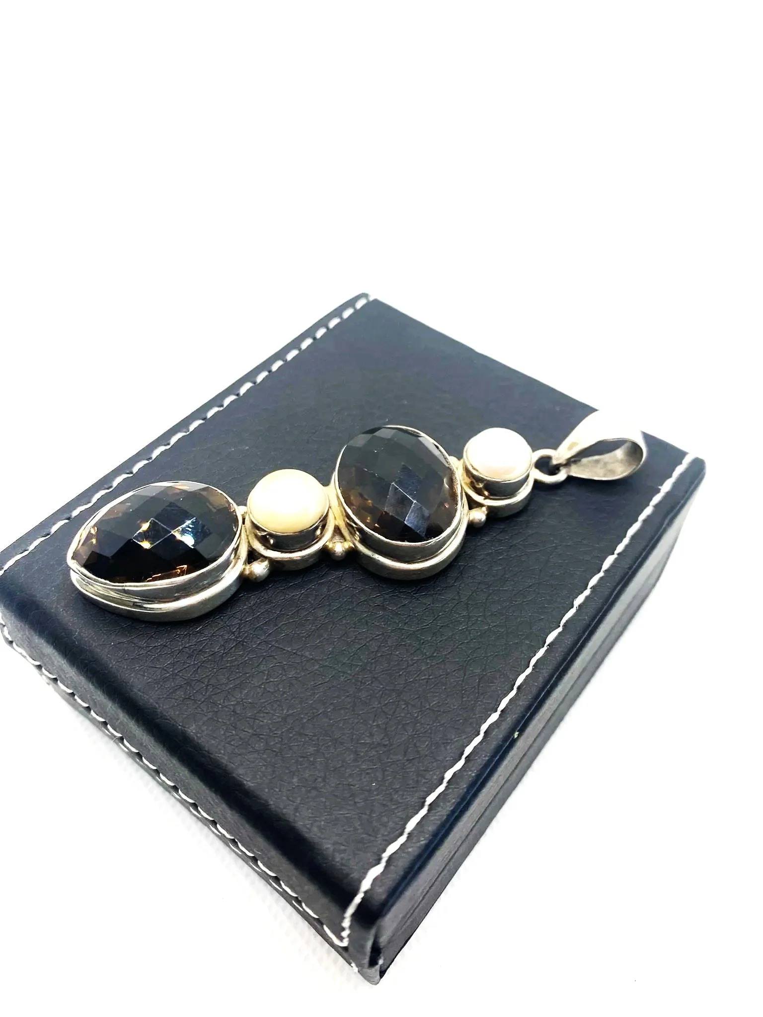 Smokey Quartz with Pearl Pendant