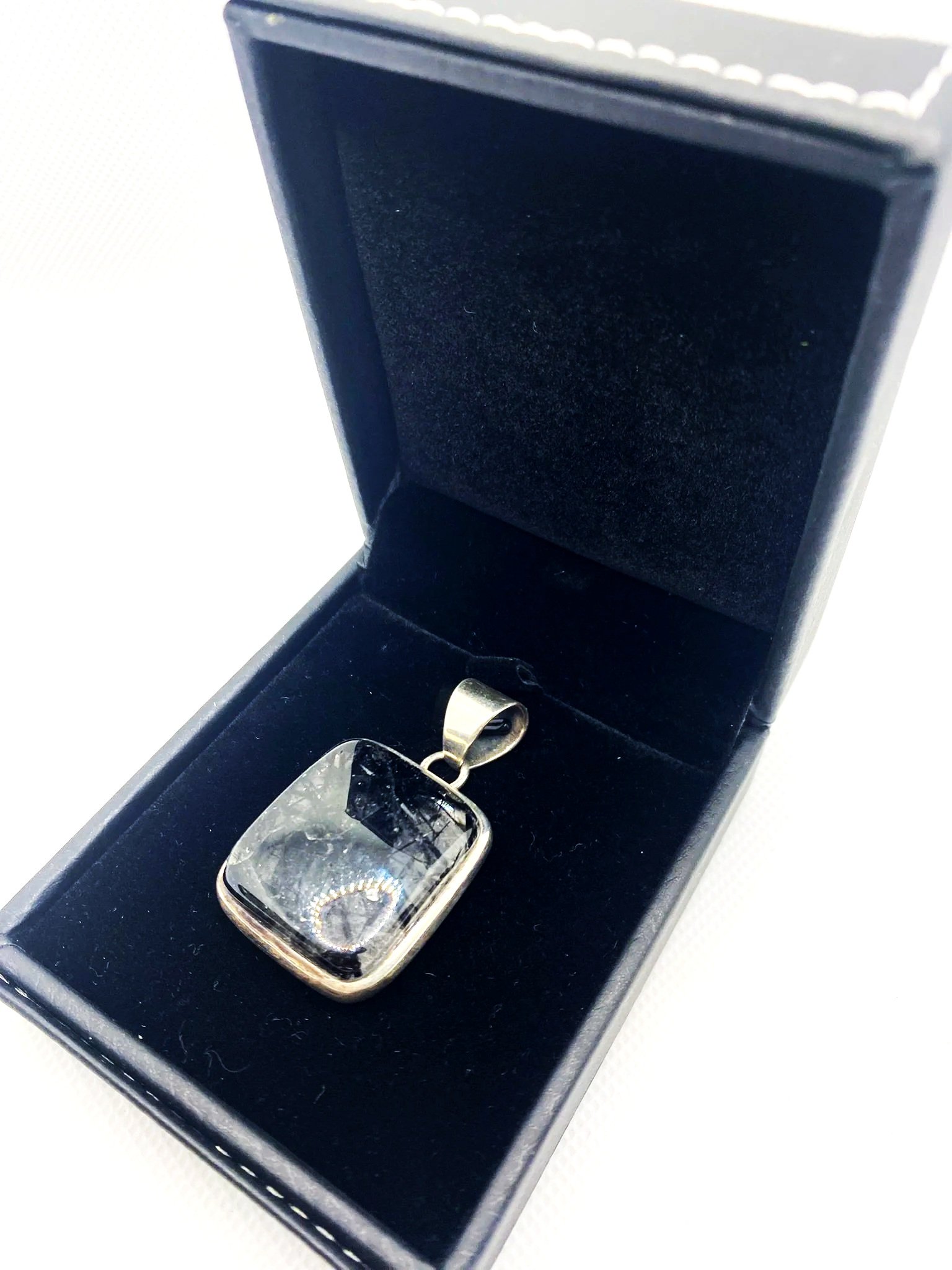 Tourmalinated Quartz Chunky Pendant