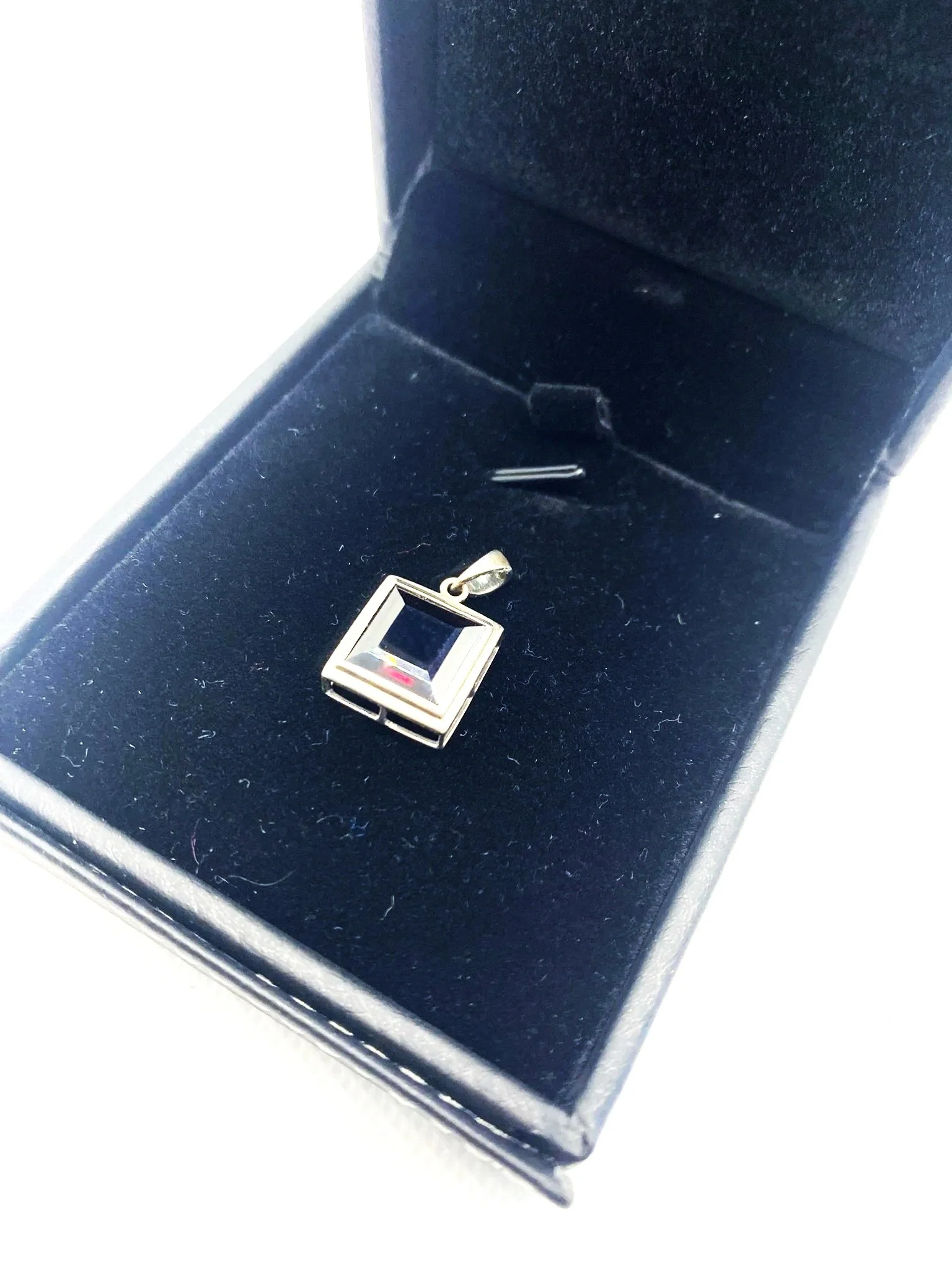 Garnet Square Pendant