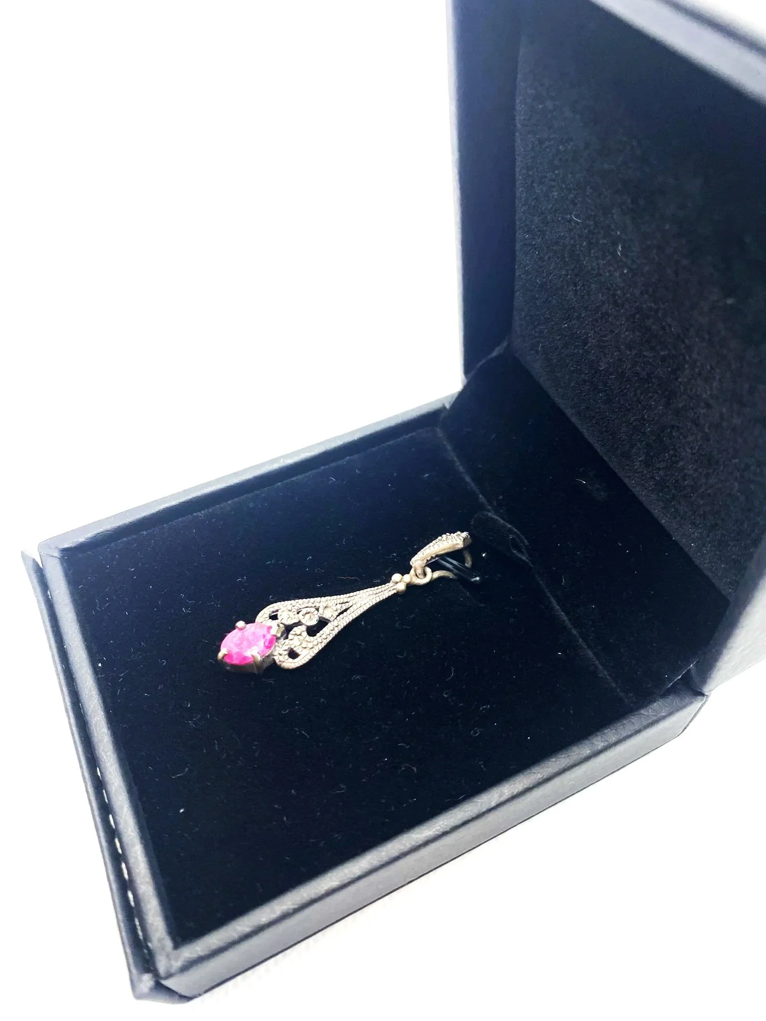 Ruby with Marcasite Pendant