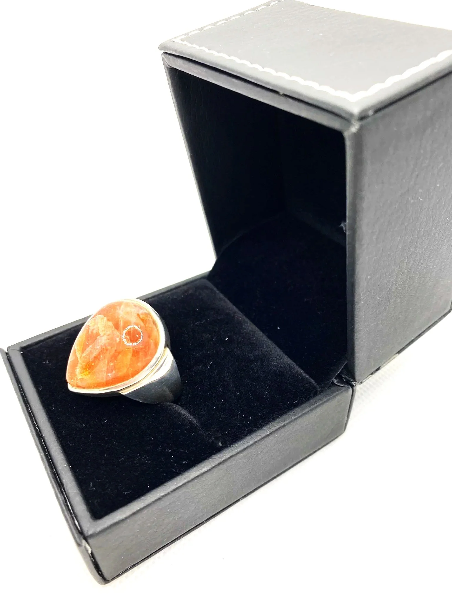 Orange Calcite (S7) Sterling Silver Ring