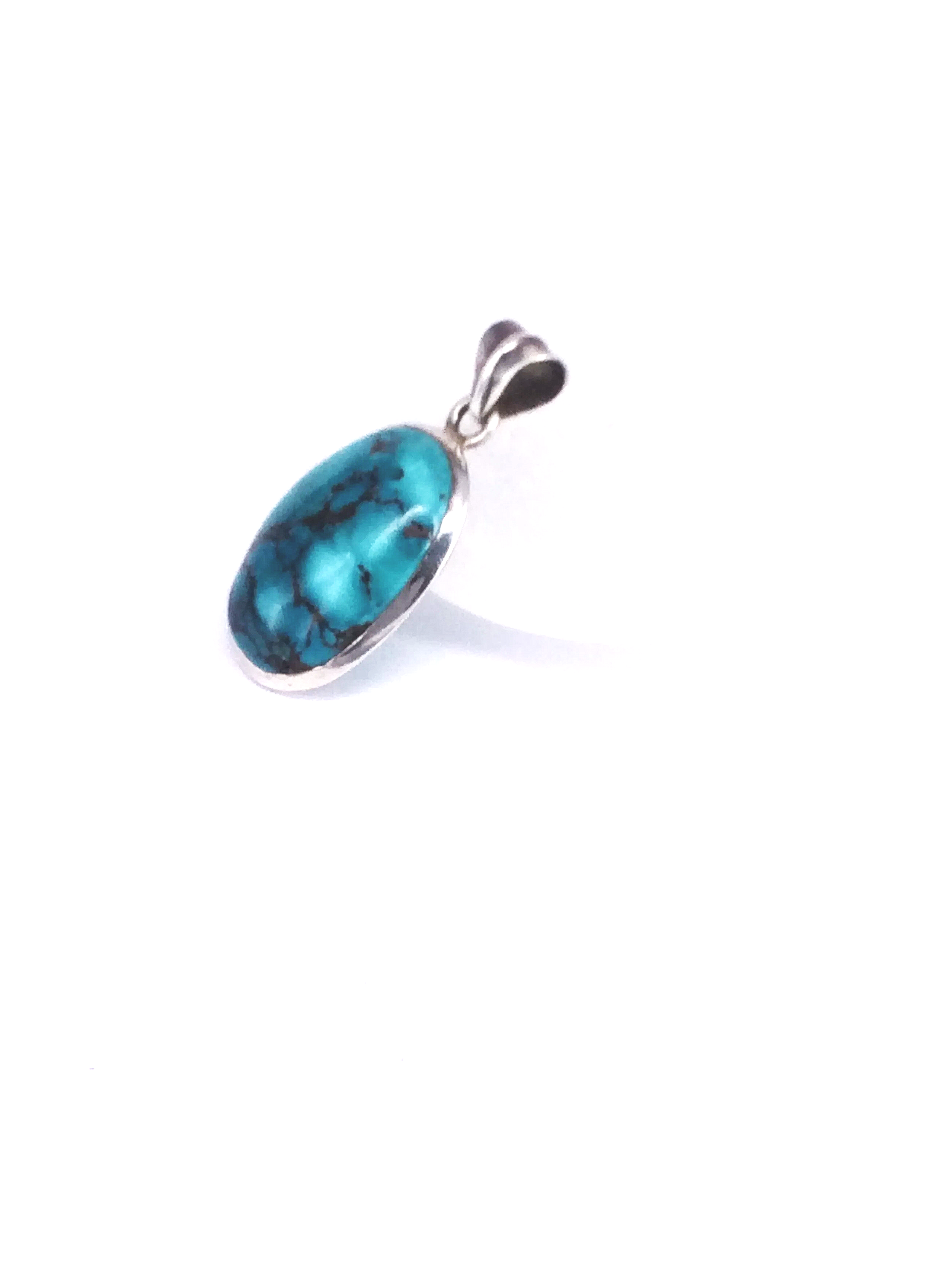 Turquoise Oval Sterling Silver Pendant