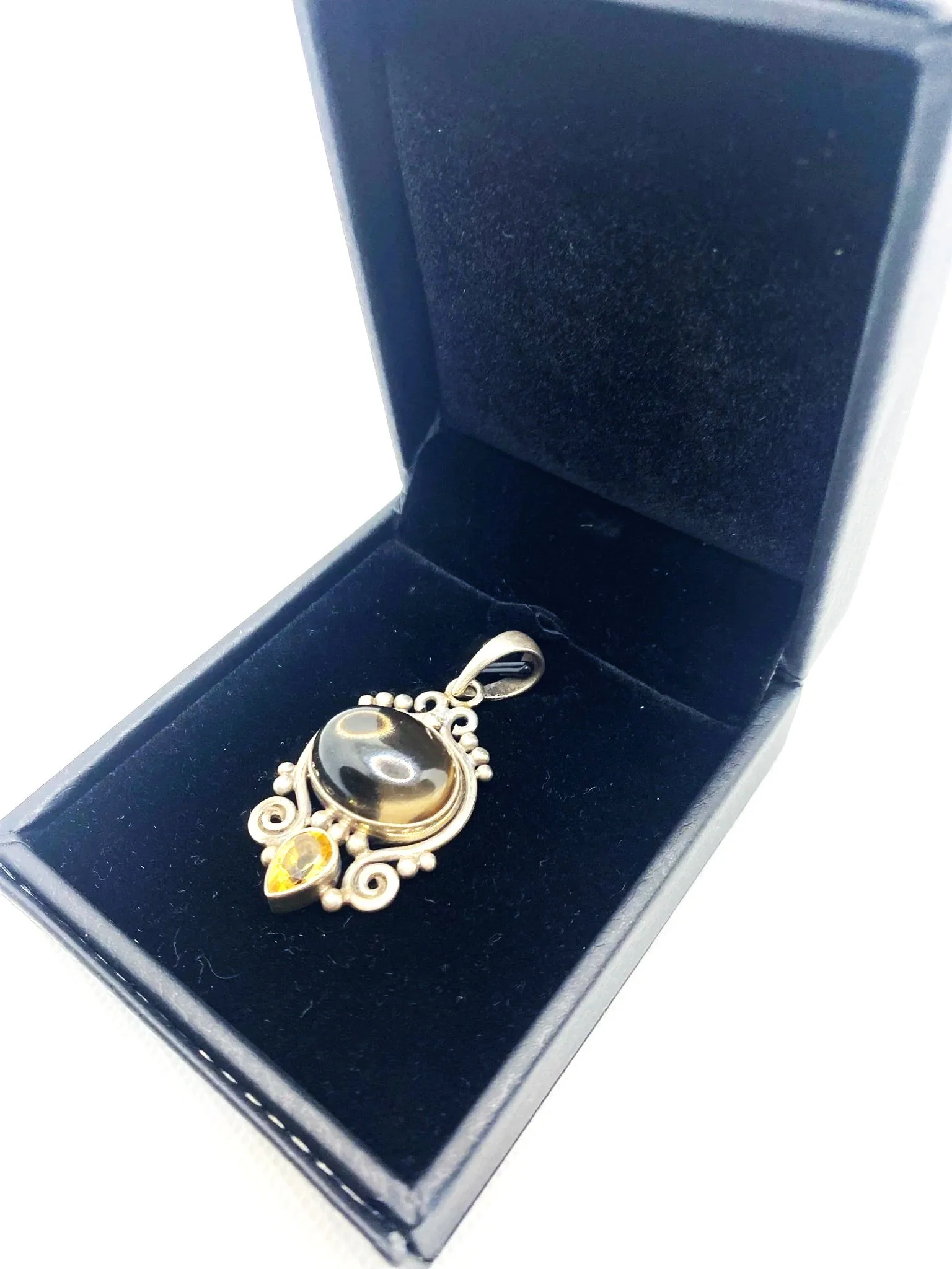 Smokey & Lemon Quartz Combo Pendant