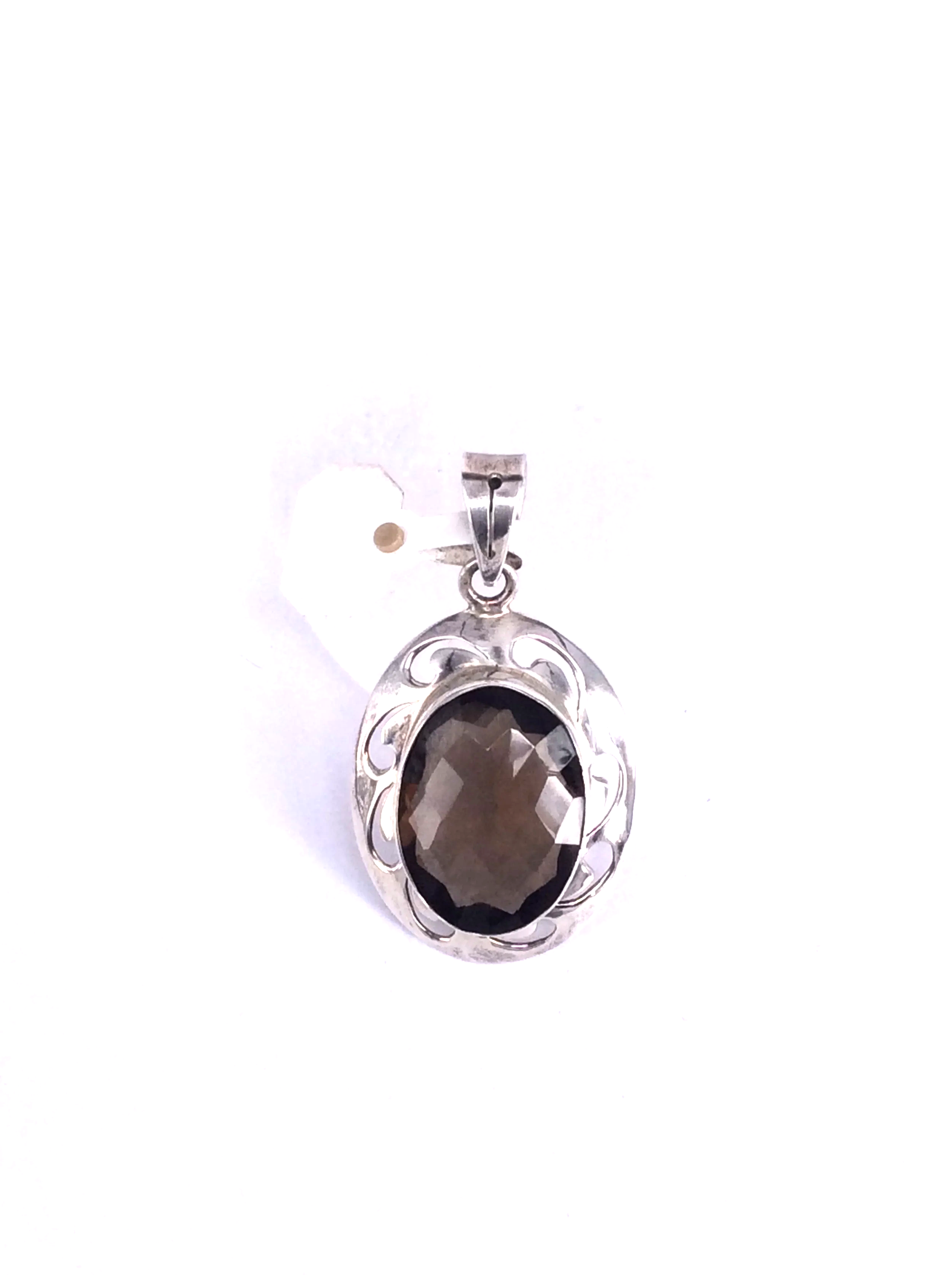 Smokey Quartz Faceted Filigree Pendant