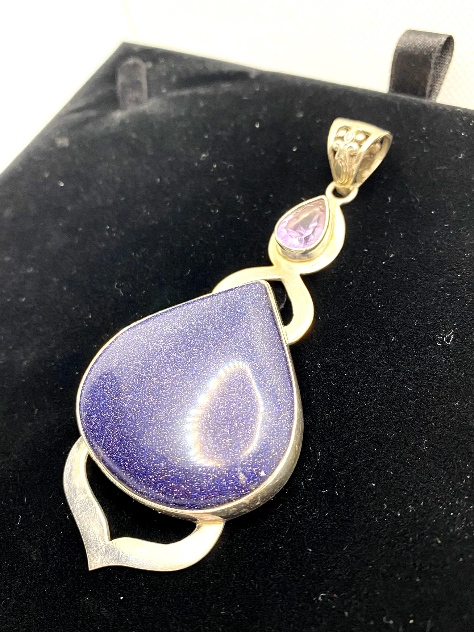 Sunstone with Amethyst Pendant