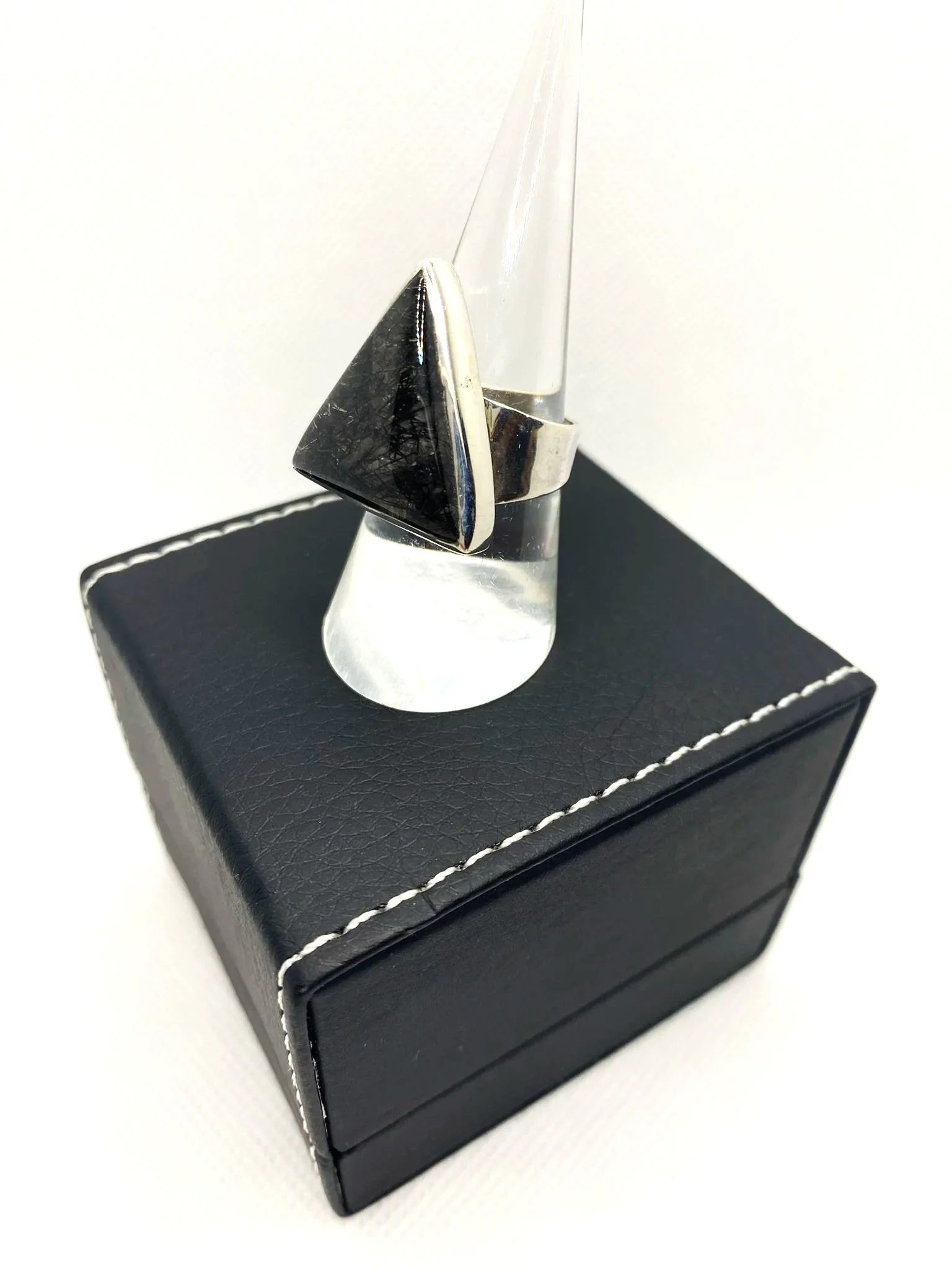 Tourmalinated Triangle (S7.5) Sterling Silver Ring