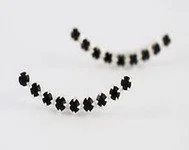 Black Zircon Cuff Earrings