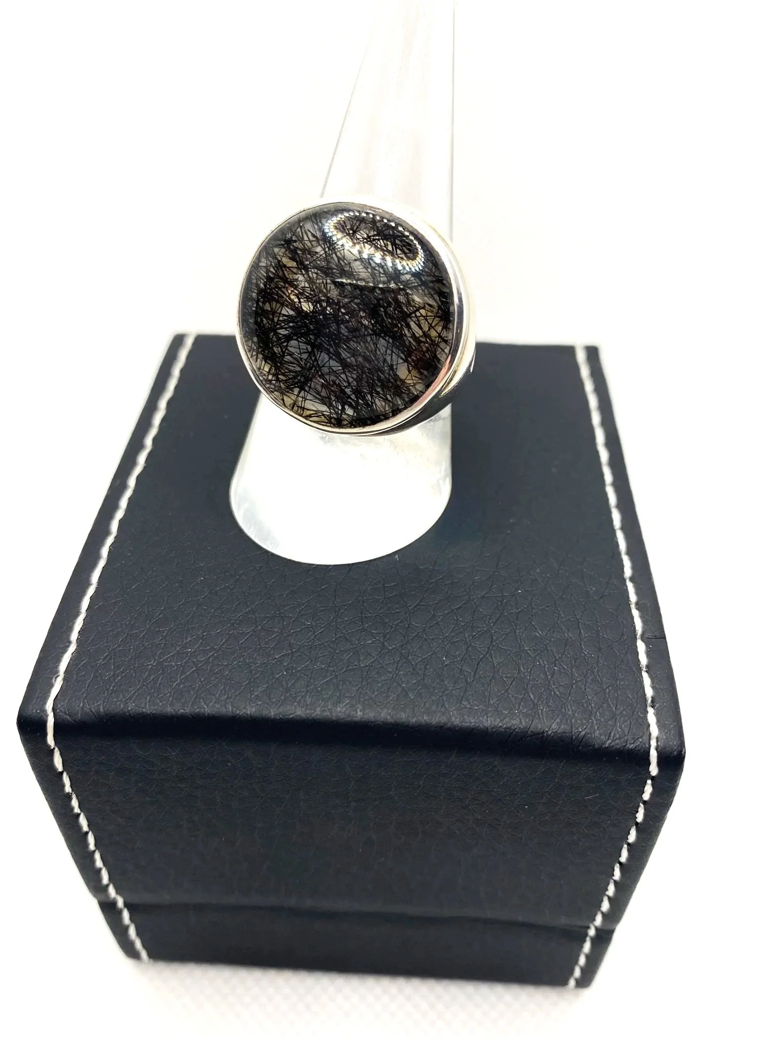 Tourmalinated Quartz (S9)  Sterling Silver Ring