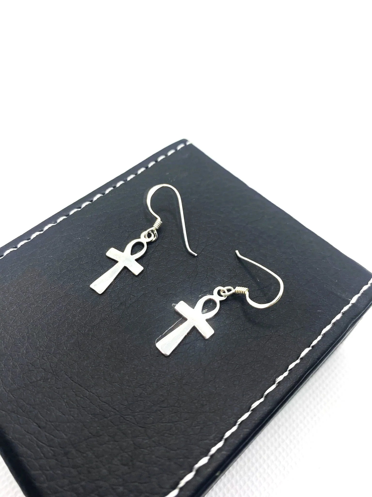 Ankh Sterling Silver Earrings