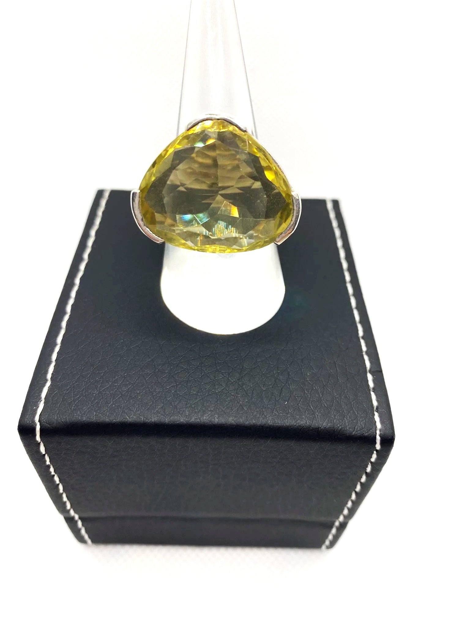 Lemon Quartz Chunk (S8.5) Sterling Silver Ring