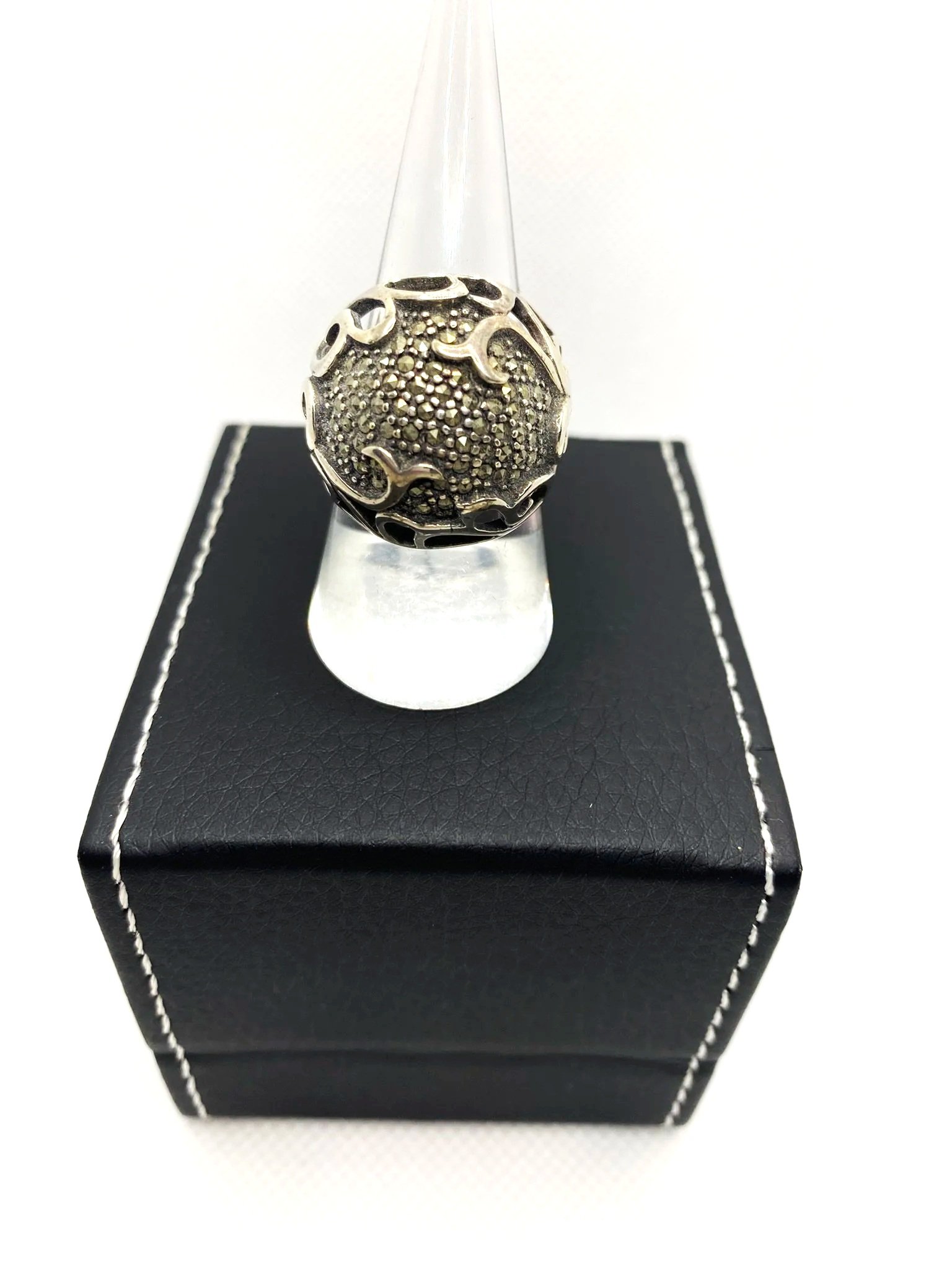 Marcasite Filigree (S8.5) Sterling Silver Ring
