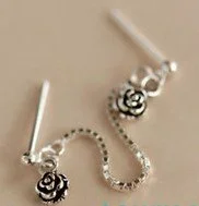 Rose Stud Double Earrings Set