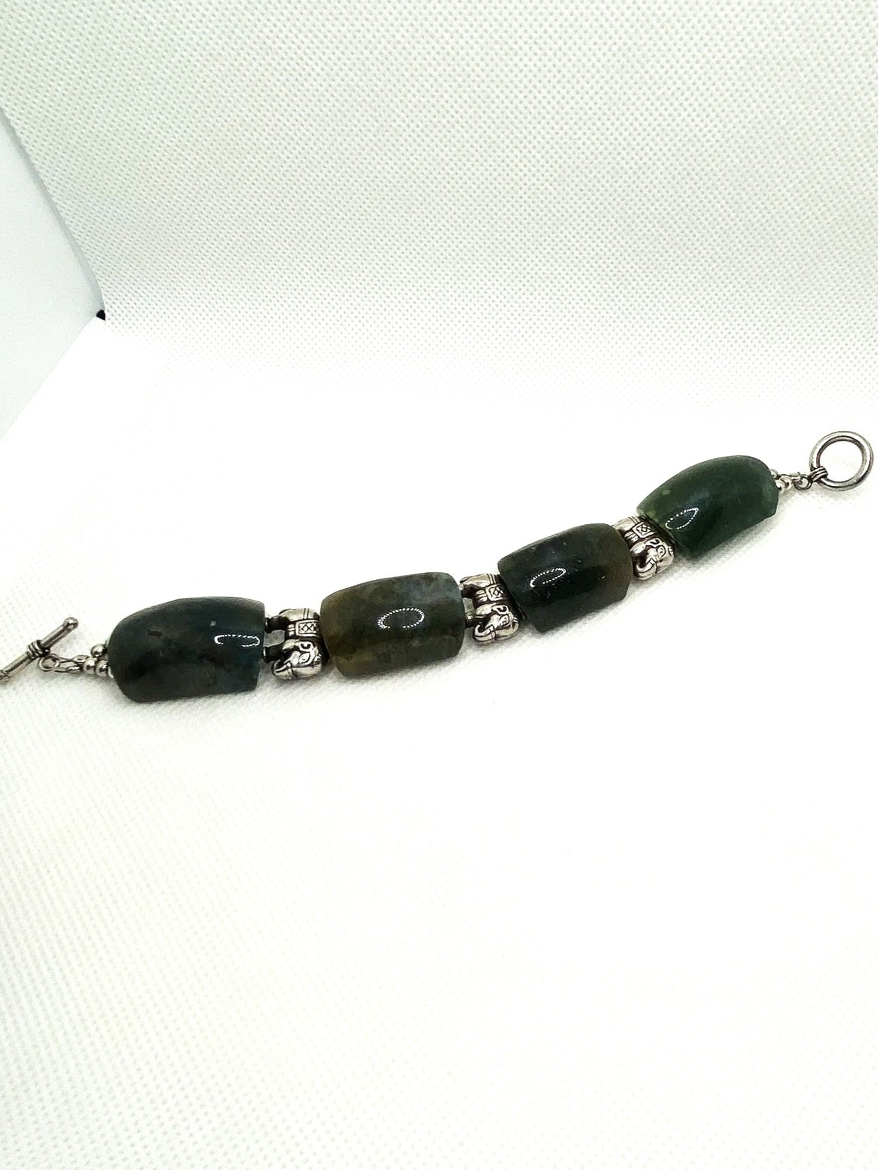 Moss Agate Elephant Abundance Bracelet