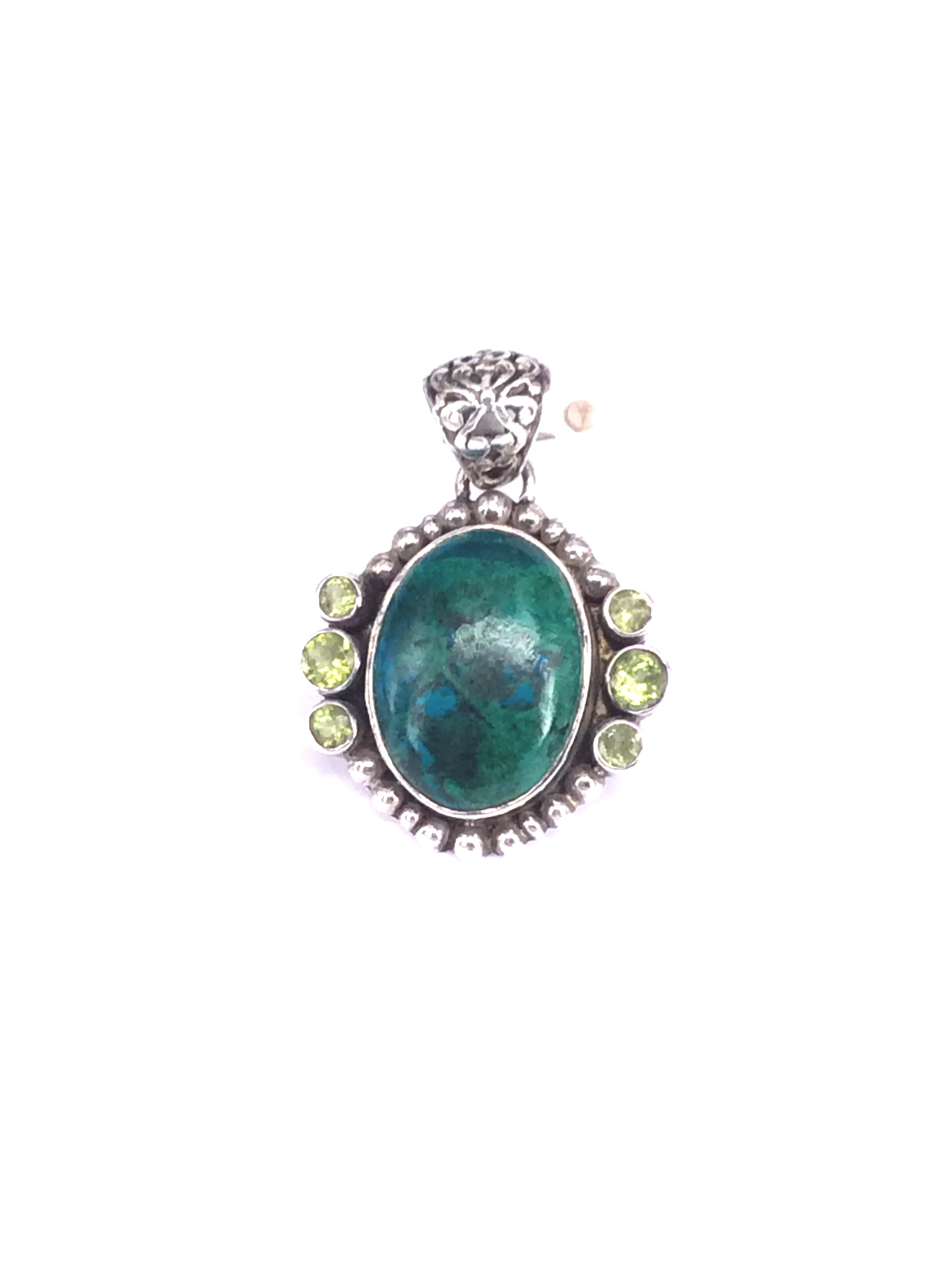 Chrysocolla with Peridot Pendant