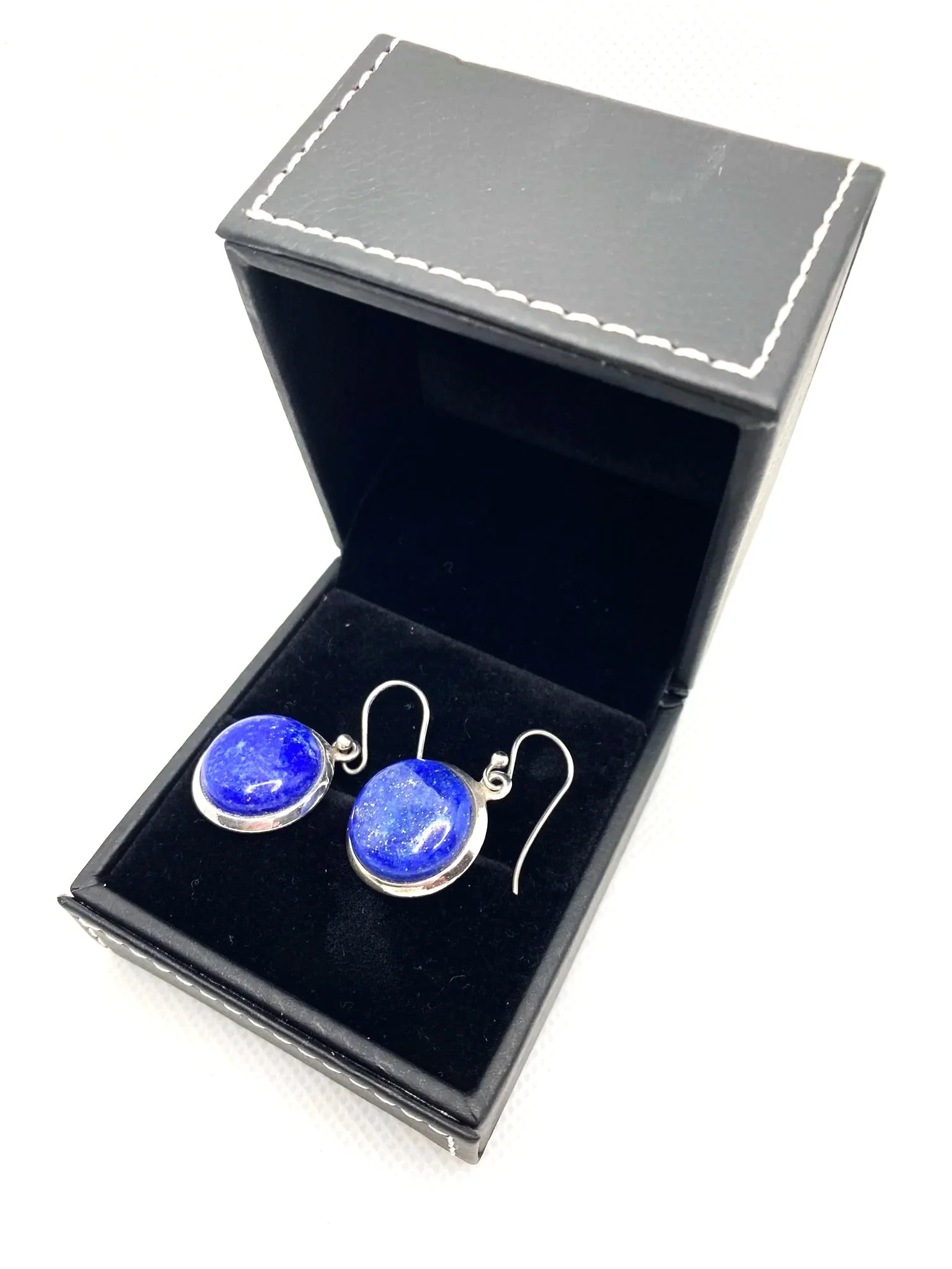 Lapis Sterling Silver Large Earrings