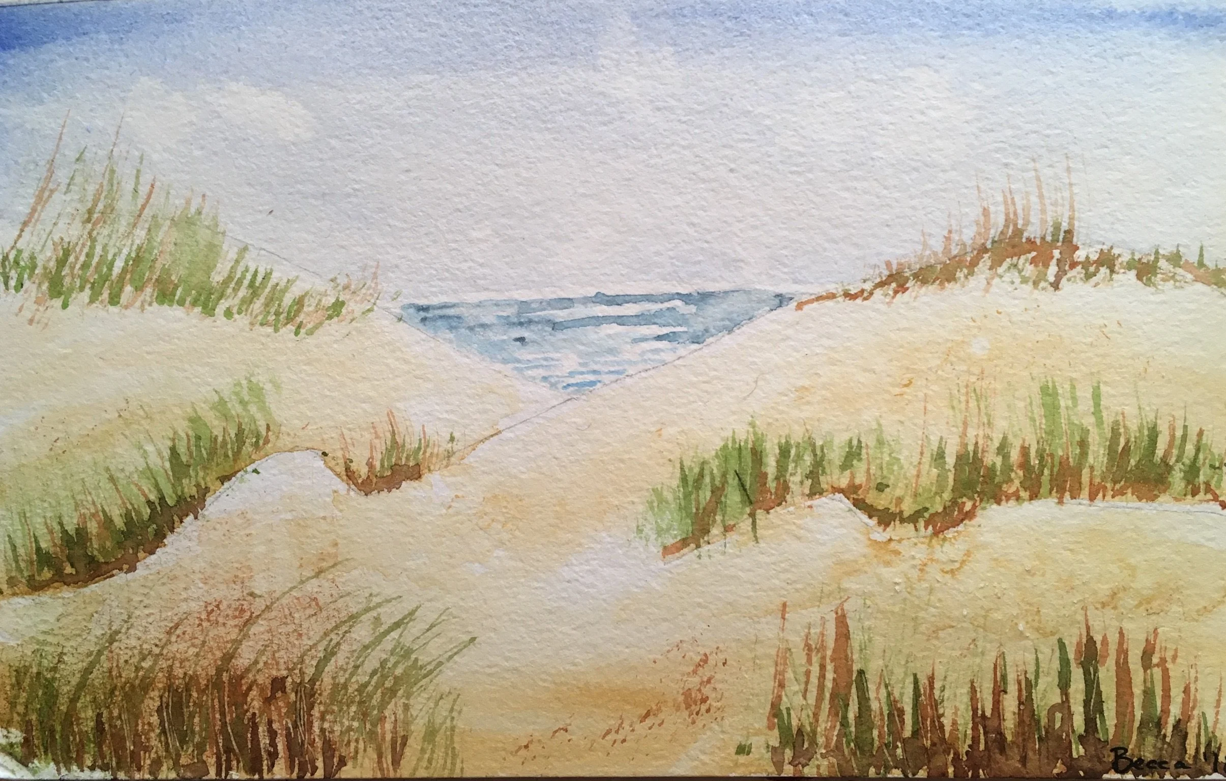 Shoalwater Beach Watercolour A3 Landscape