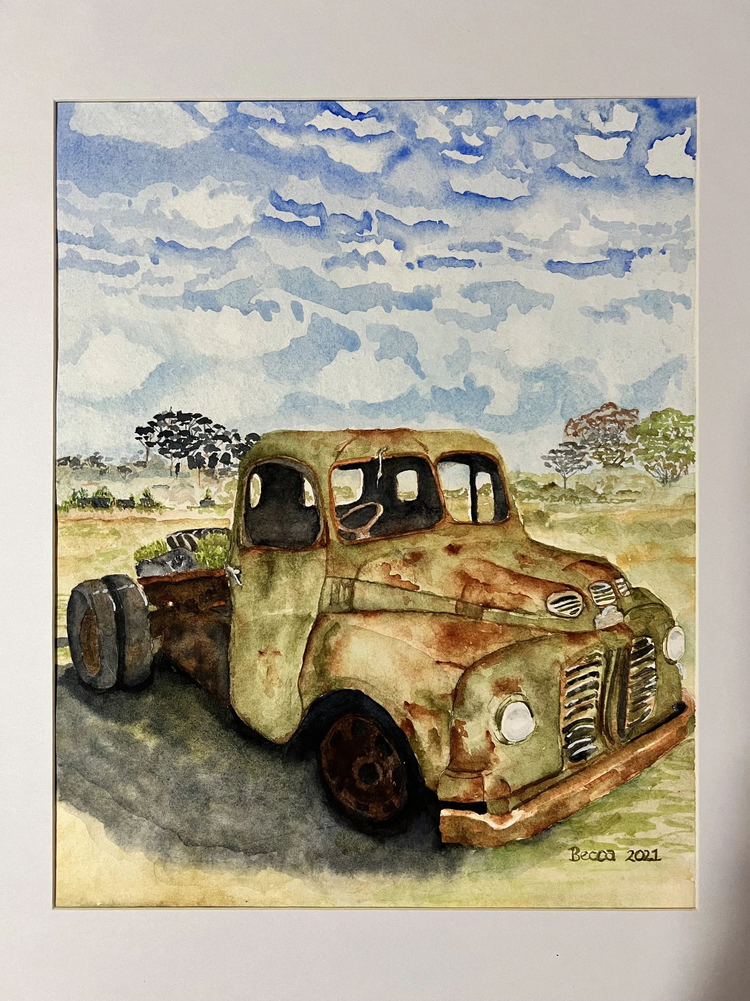 Rusted Ute Watercolour SOLD