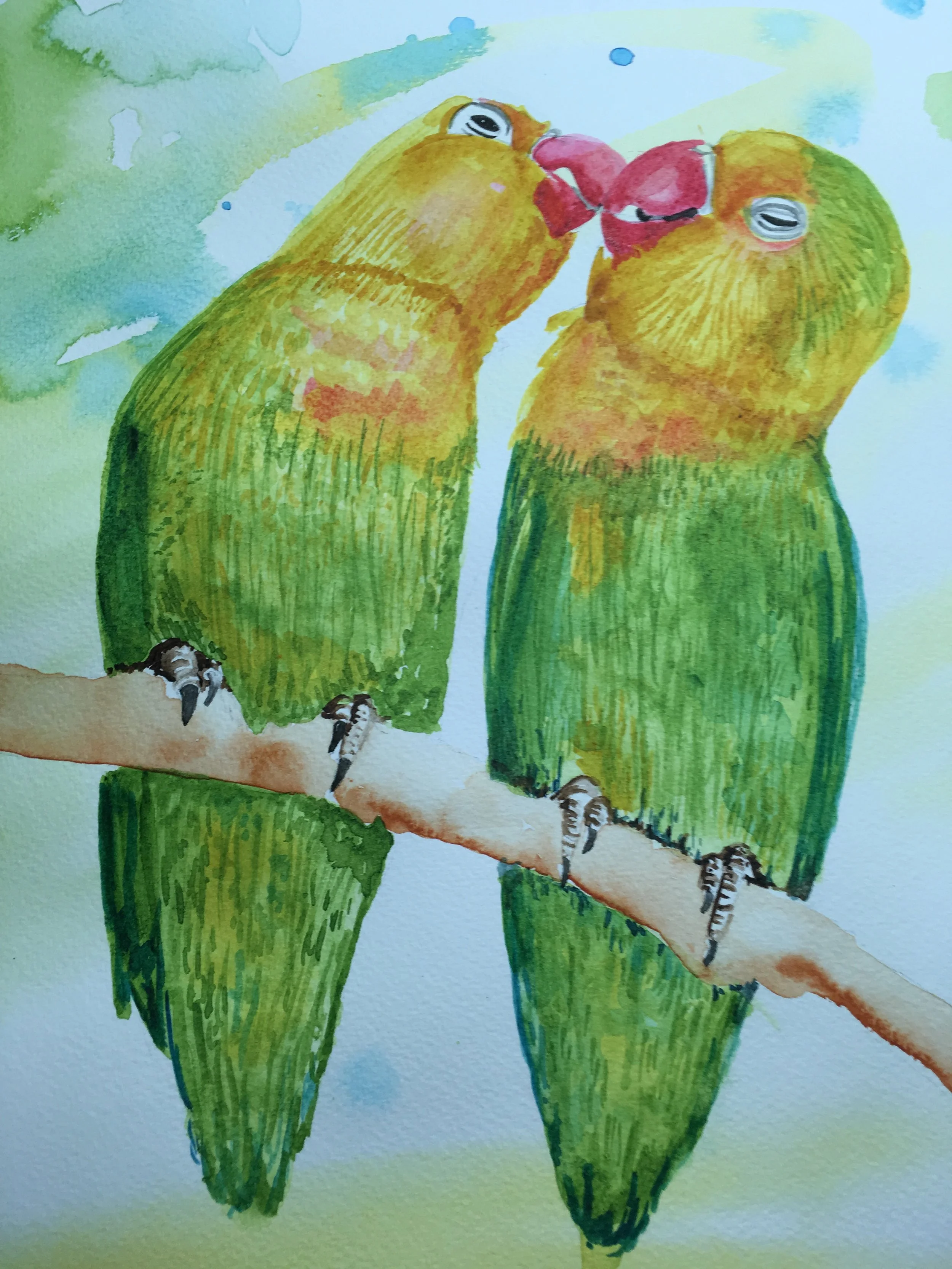Love Birds Watercolour