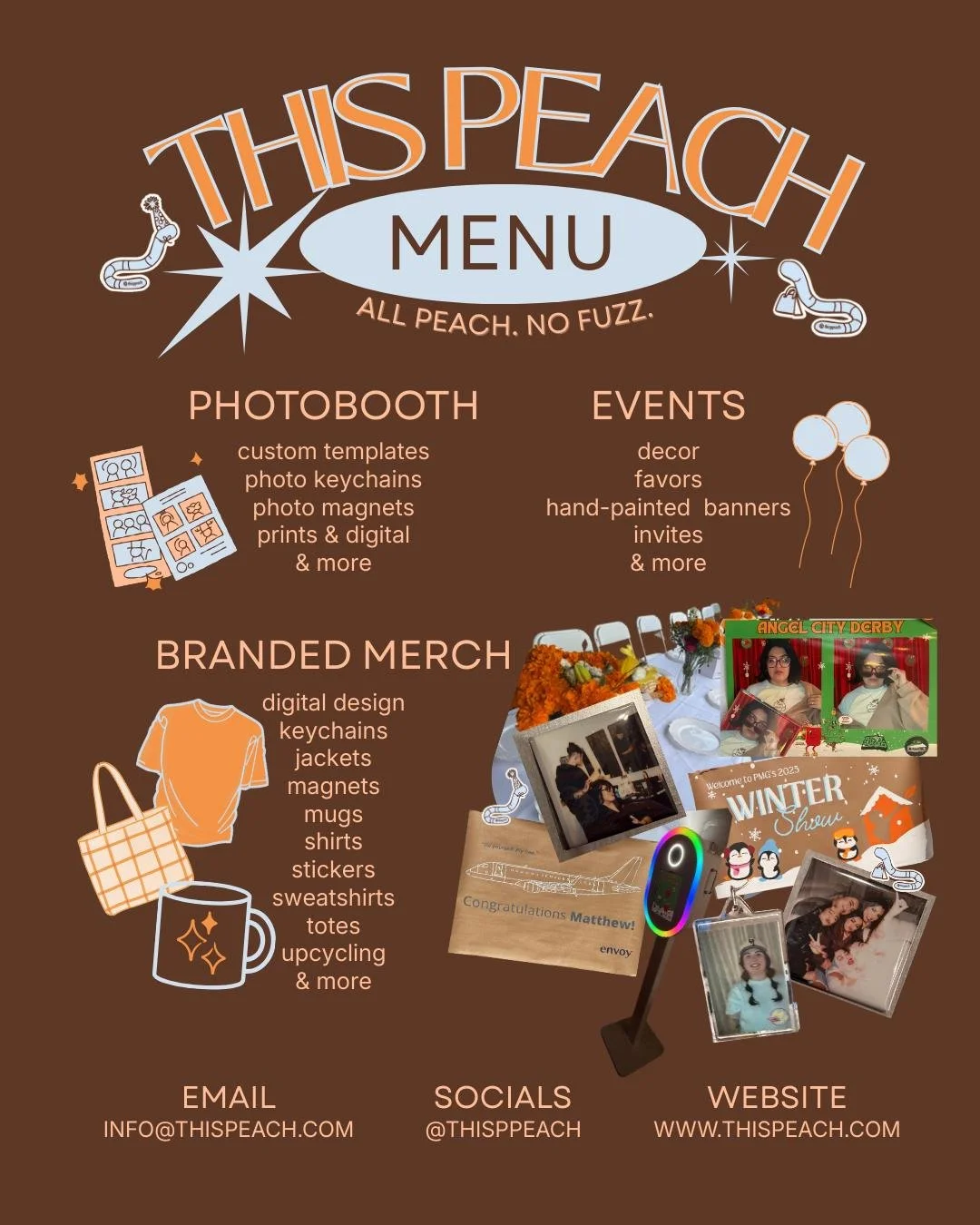 it's lunch time and i'm sure you're starving so how about you order something off our menu? it's all guaranteed to be perfectly ripe. #photobooth #events #merch #custommagnets #corporate #foryou #smallbusiness