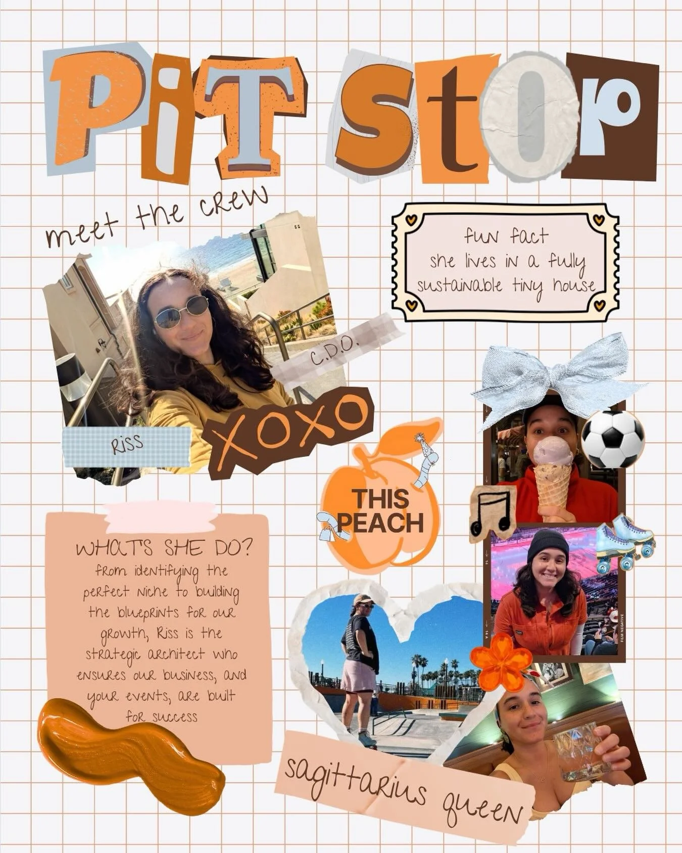 meet riss, the builder and strategic architect of our crew! when she&rsquo;s not building the blueprints for our growth and ensuring your events are set up for total success, you&rsquo;ll probably find her roller skating, catching a soccer match, or 