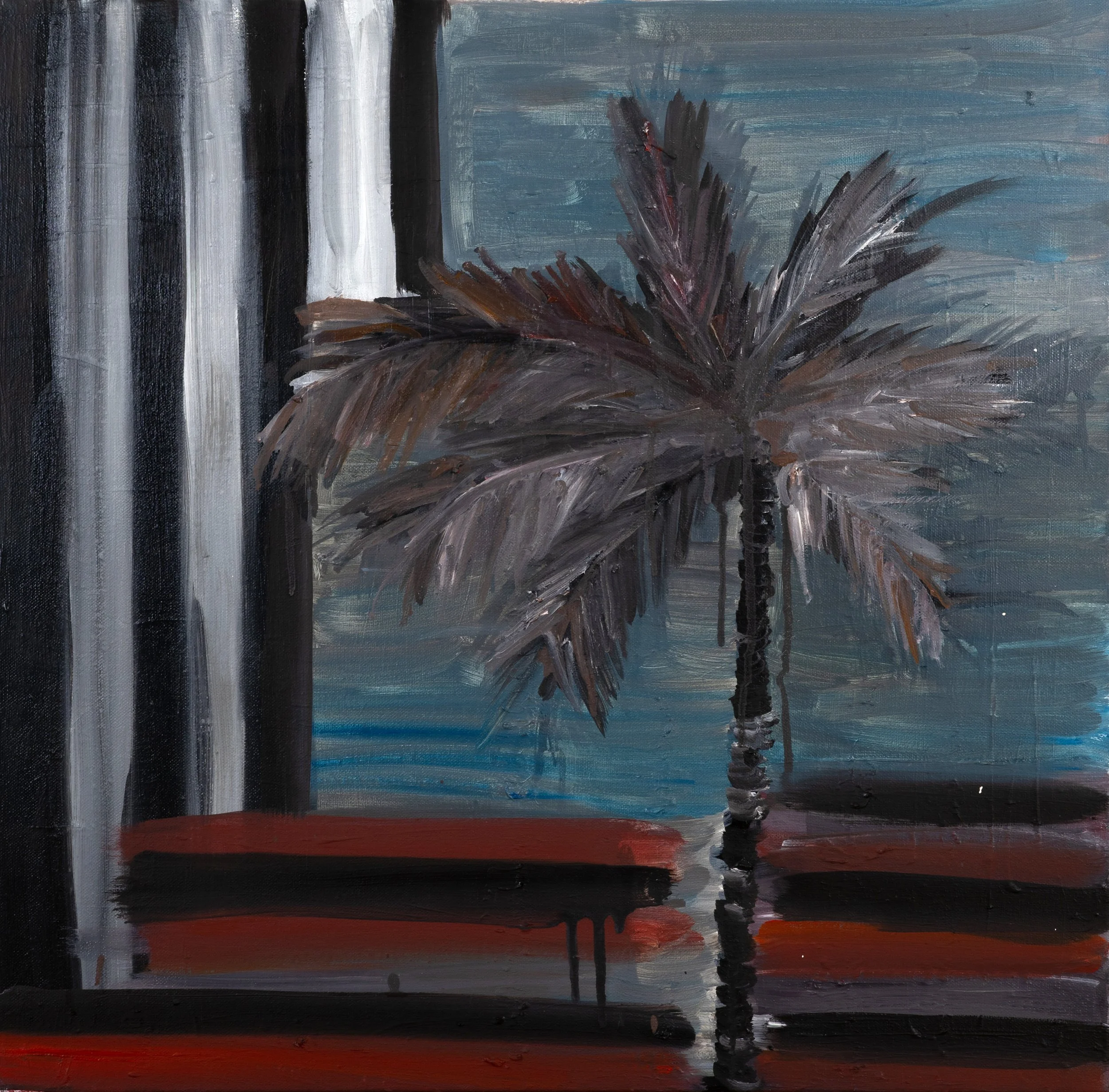 Palm Tree and Car Covers 6, 2025
Oil on canvas
23.6 x 23.6 in | 60 x 60 cm