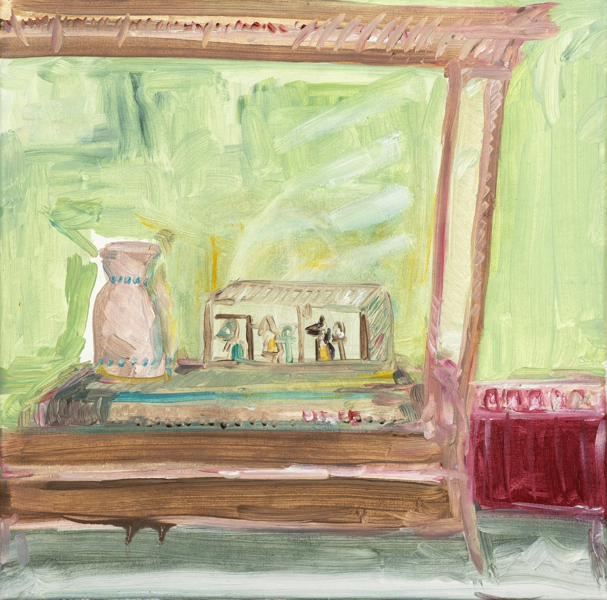 Display at the Museum of Egyptian Antiquities, Cairo, 2025
Oil on canvas
15.9 × 15.9 in | 40.5 × 40.5 cm