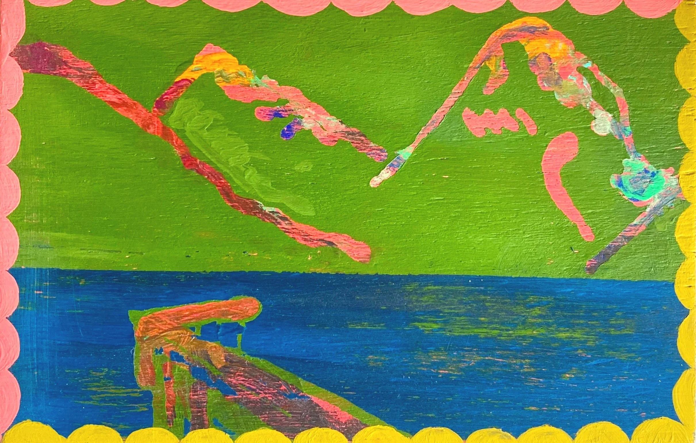 Outline for home. Acrylic on board - Anna Holm (@holm_goods)