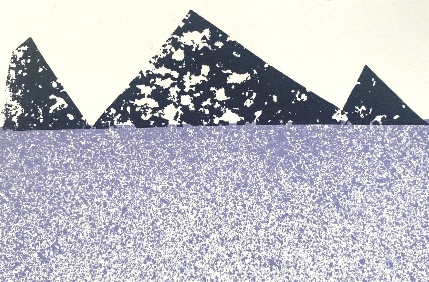 Fjord. Bergen postcard, screenprint on somerset paper - Catherine Bowdler (@catherinebowdler)